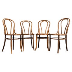 1930's French Cane Hoop Back Dining Chairs - Set Of Four