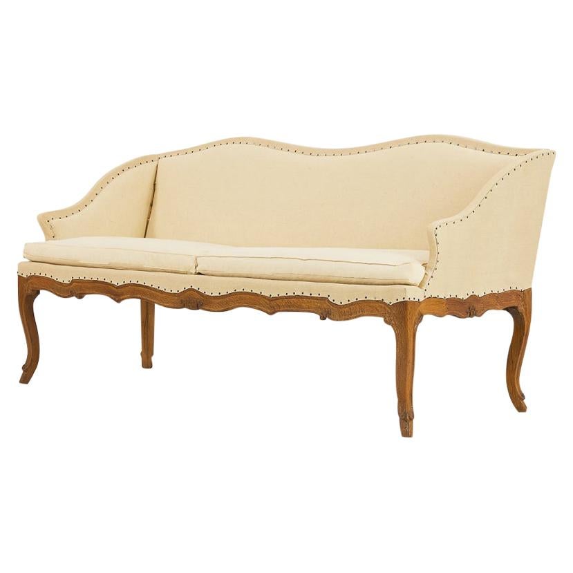 1930s French Carved Oak Sofa