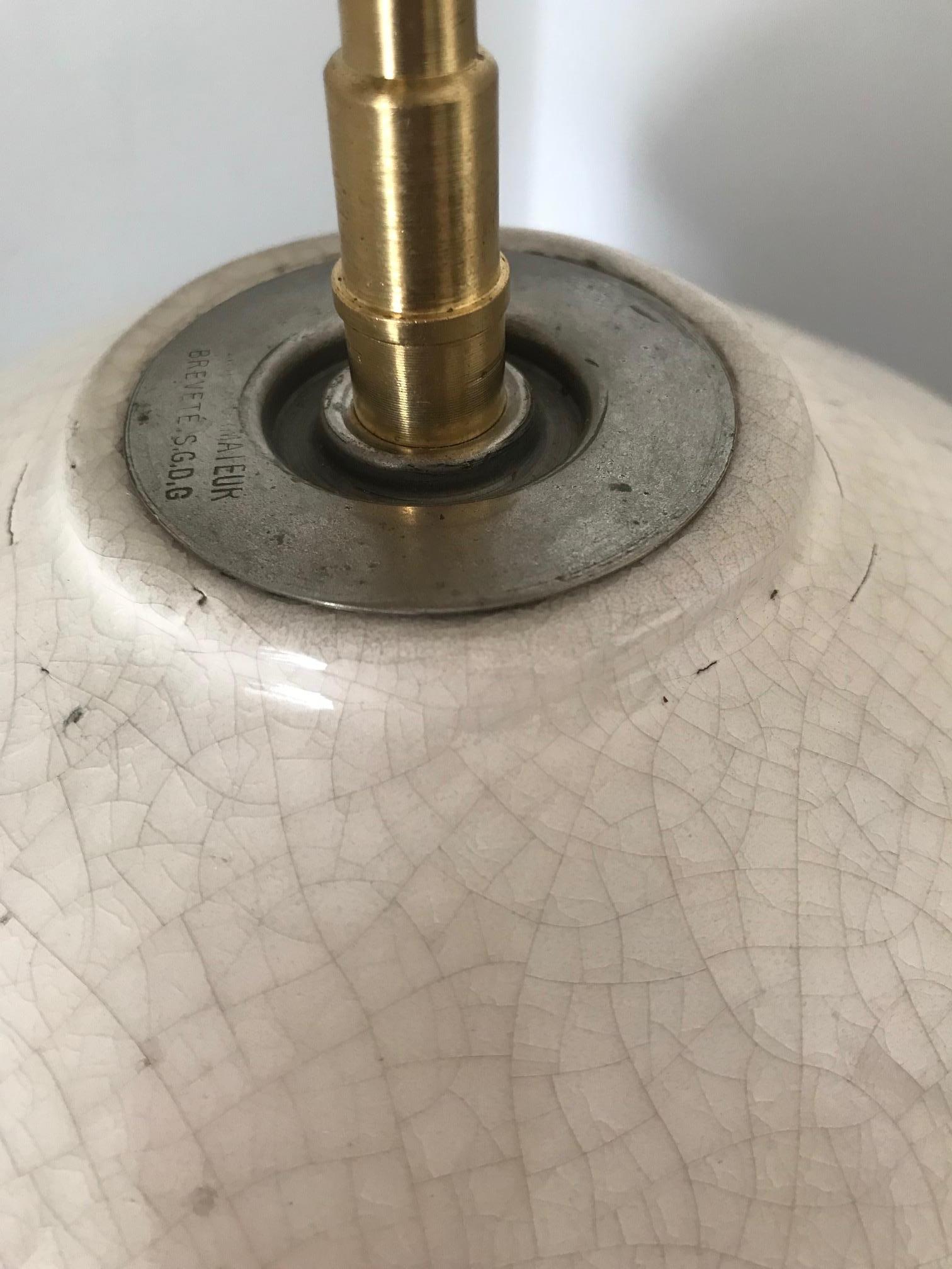 20th Century 1930s French Ceramic Globe Lamp For Sale