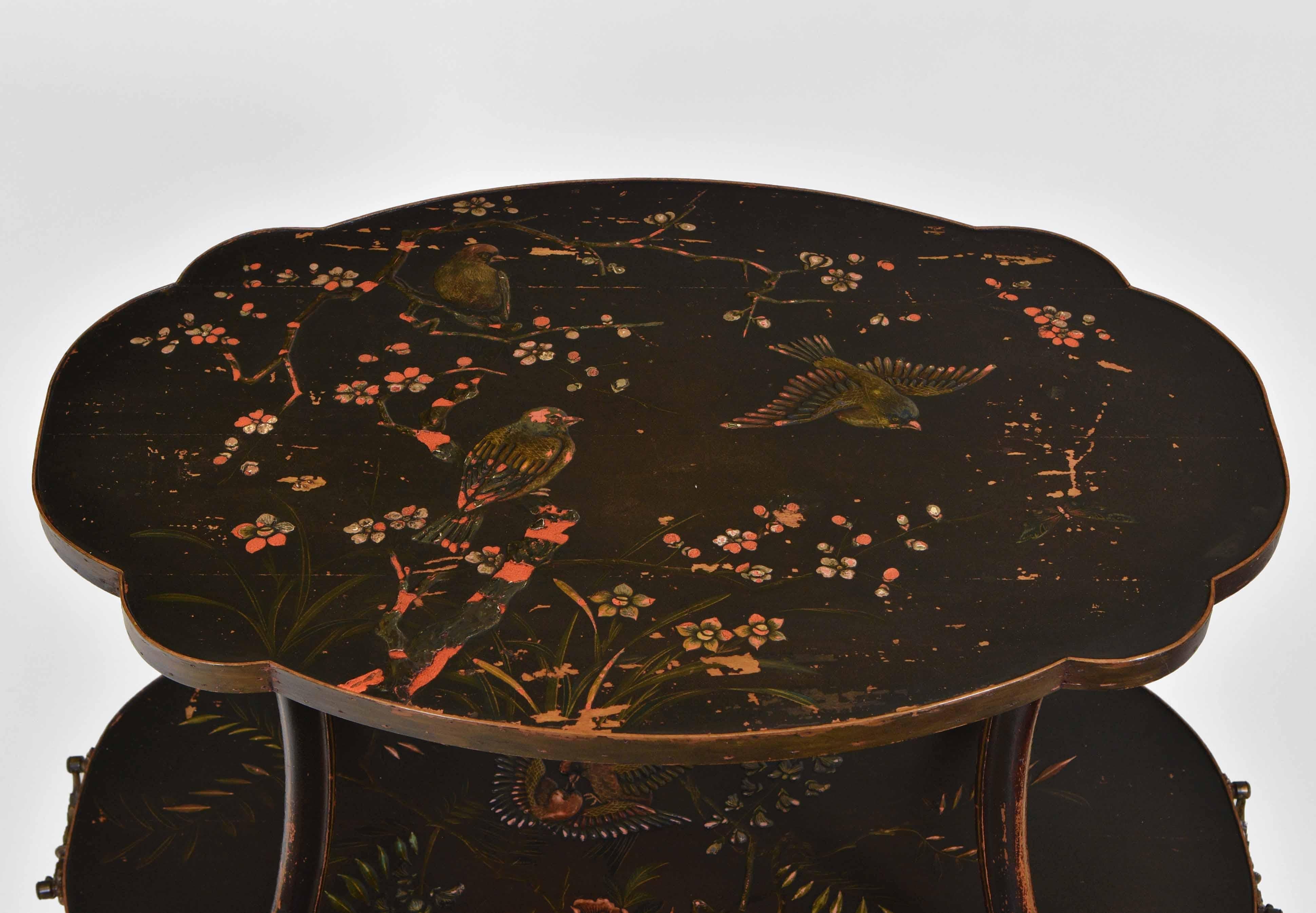 1930’s French Chinoiserie Etagere Side Table For Sale 7