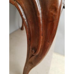 1930s French Country Walnut Bench with Hoof Feet