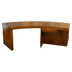 1930's French Curved Walnut Desk