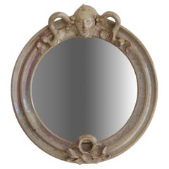 1930's French Decorative Ceramic Mirror