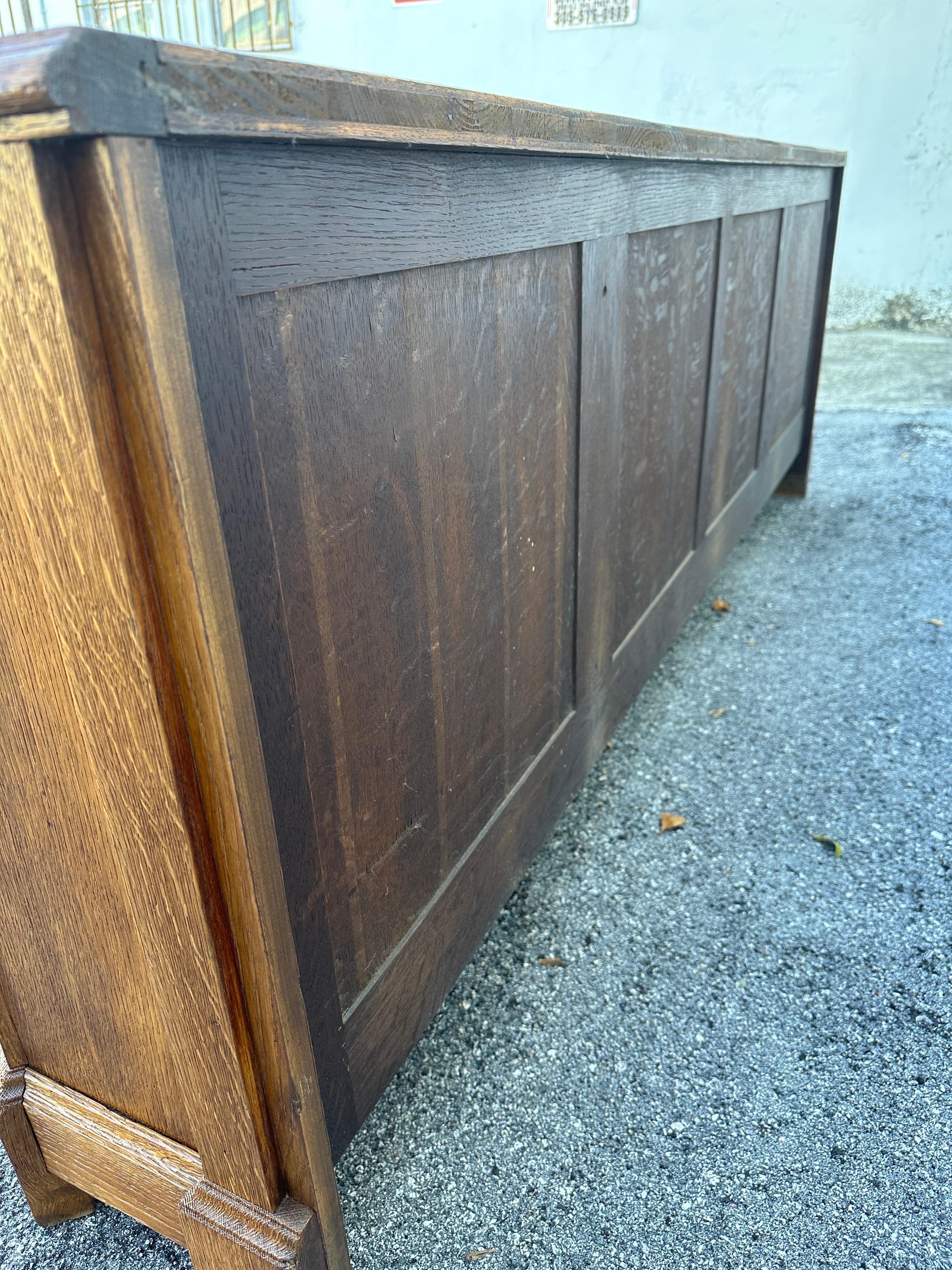 French Deep Oak Grain Low Cabinet/ Bookcase JMF Style 5