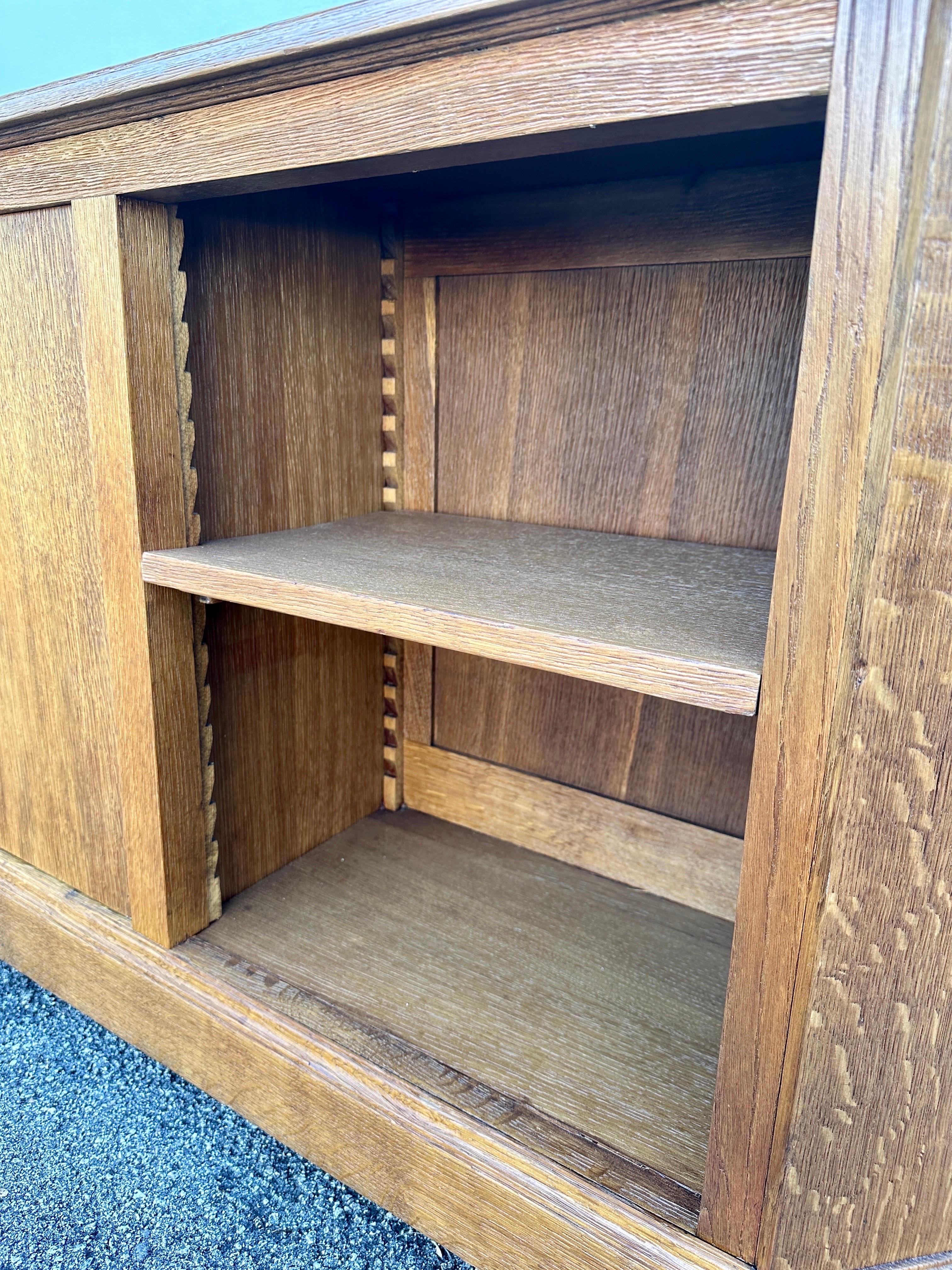 French Deep Oak Grain Low Cabinet/ Bookcase JMF Style 6