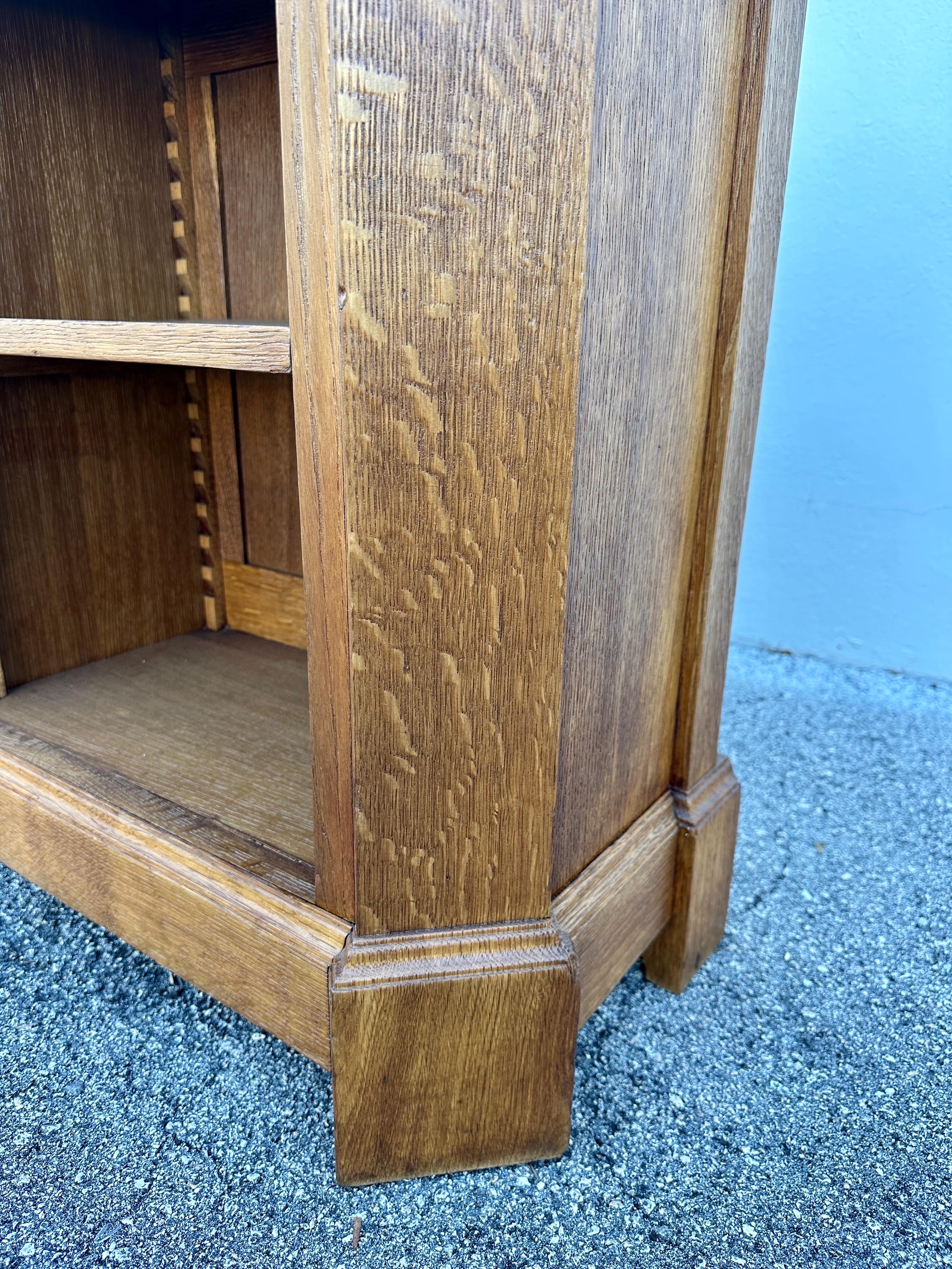 French Deep Oak Grain Low Cabinet/ Bookcase JMF Style 8