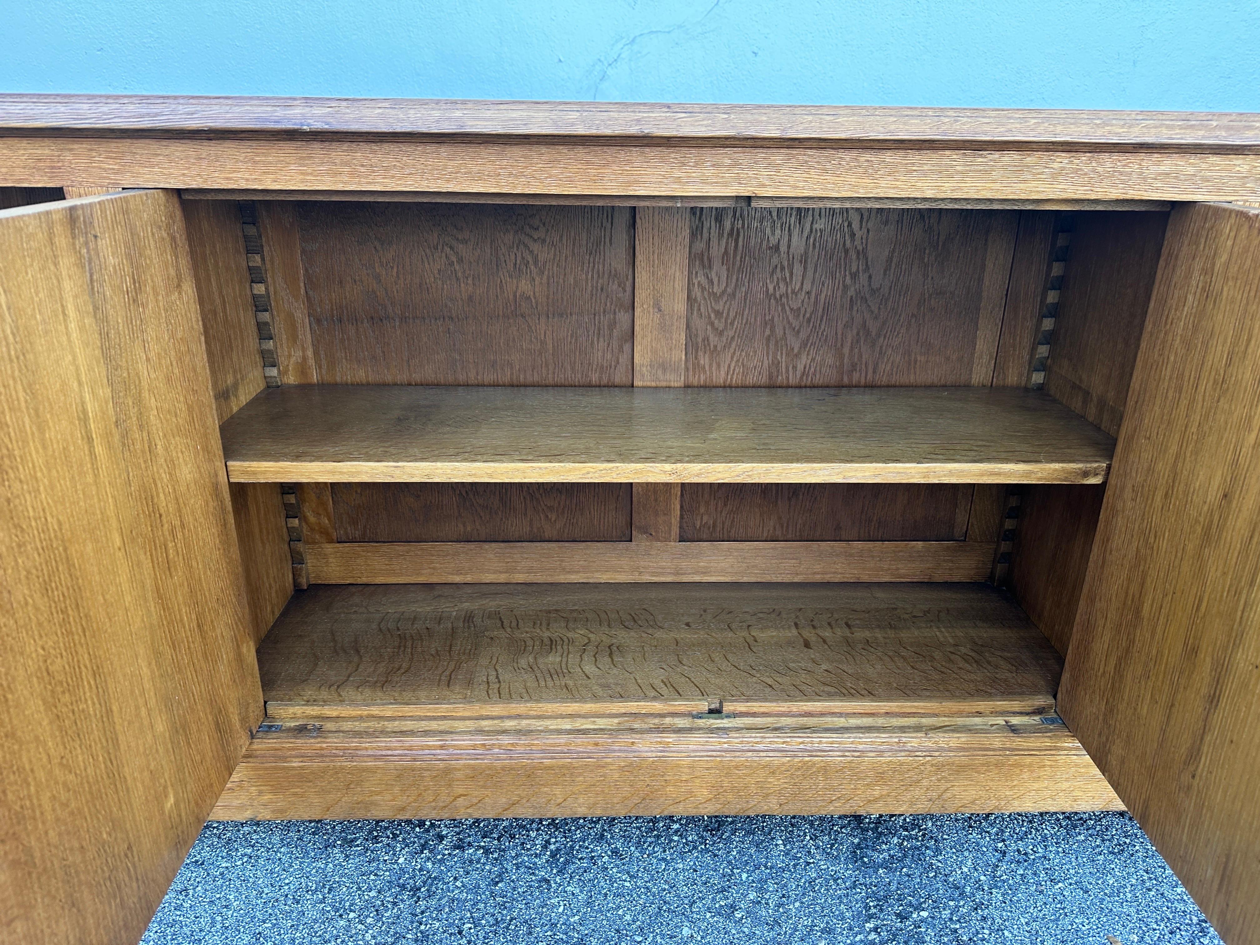 French Deep Oak Grain Low Cabinet/ Bookcase JMF Style 2
