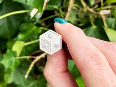 1930s French Diamond Platinum Set Rose Gold Cufflinks