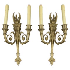 Vintage 1930’s French Empire Style Bronze Sconces
