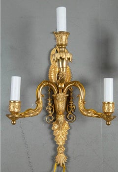 1930’s French Empire Three Light Sconces