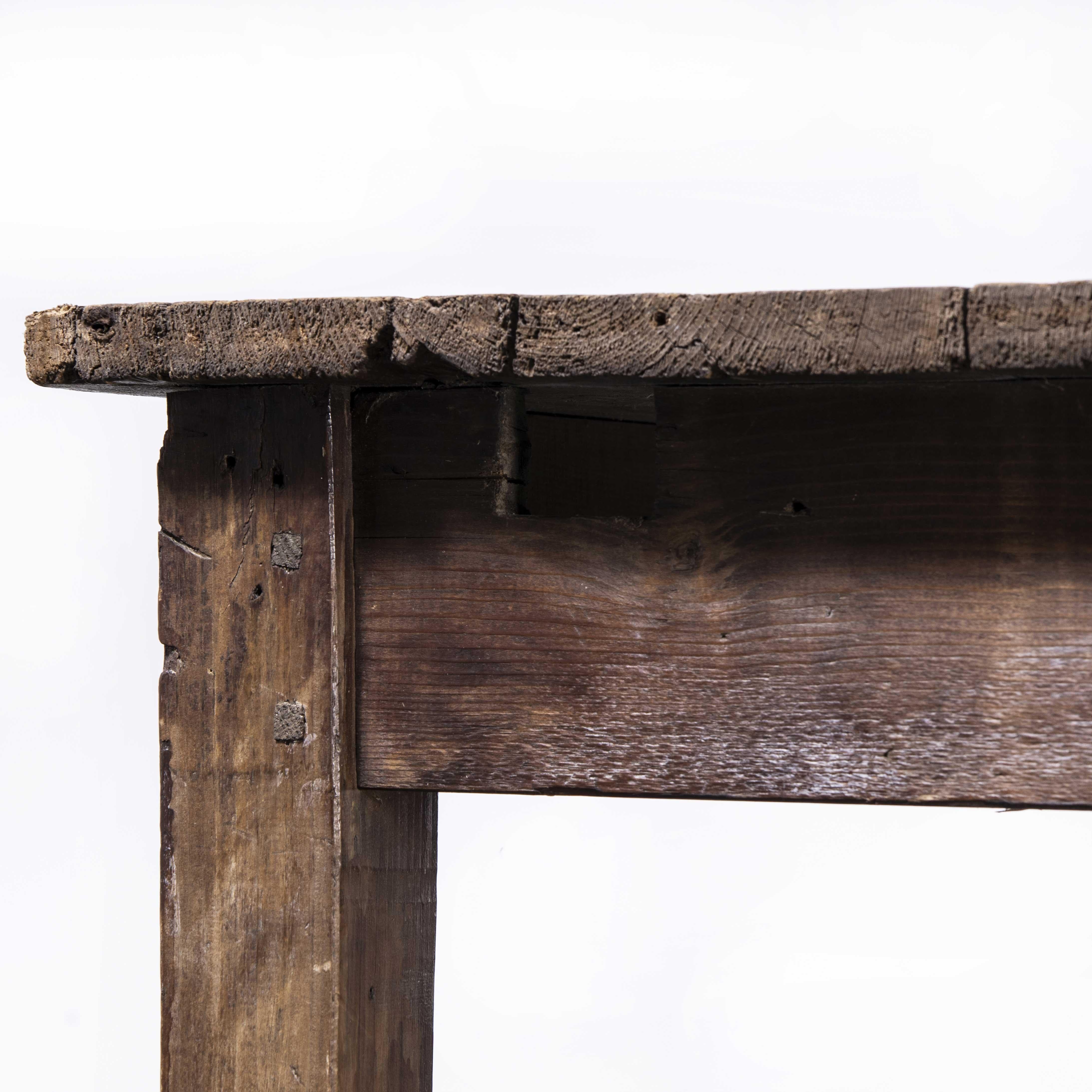 Mid-20th Century 1930's French Farmhouse Table, Planked Pine
