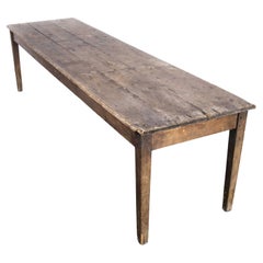 1930's French Farmhouse Table, Planked Pine