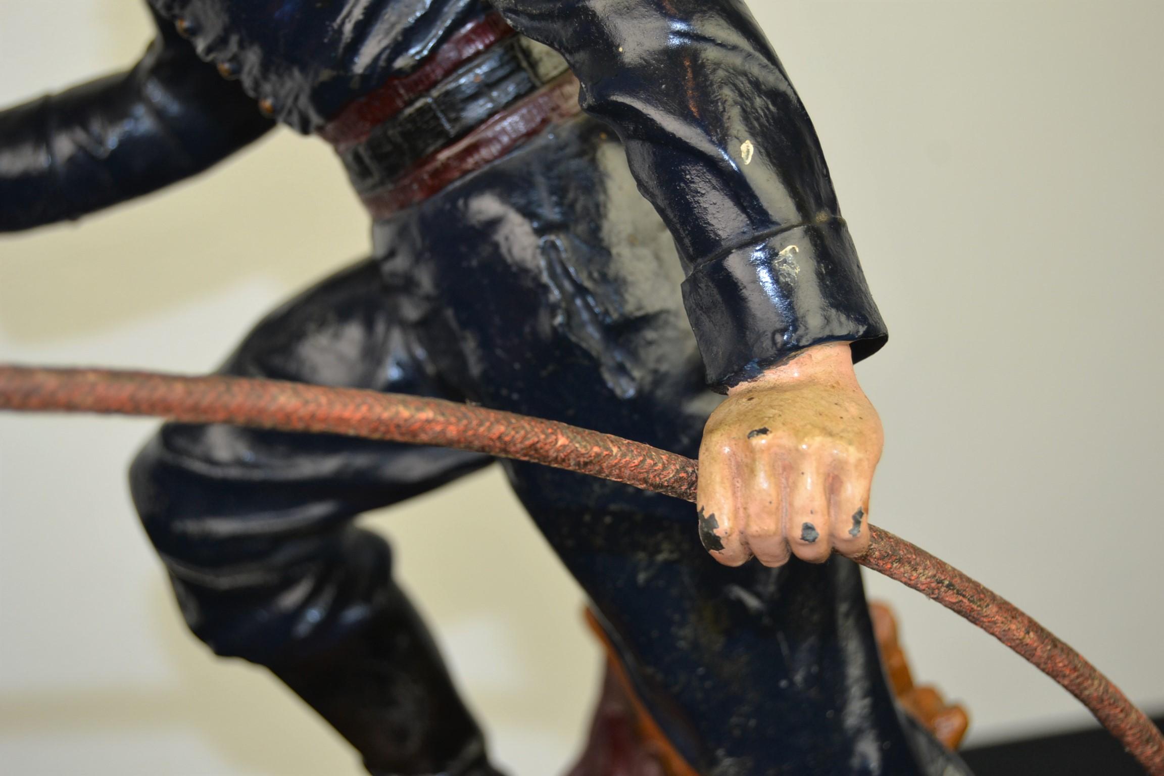 1930s French Fireman Firefighter Trophy Statue 7