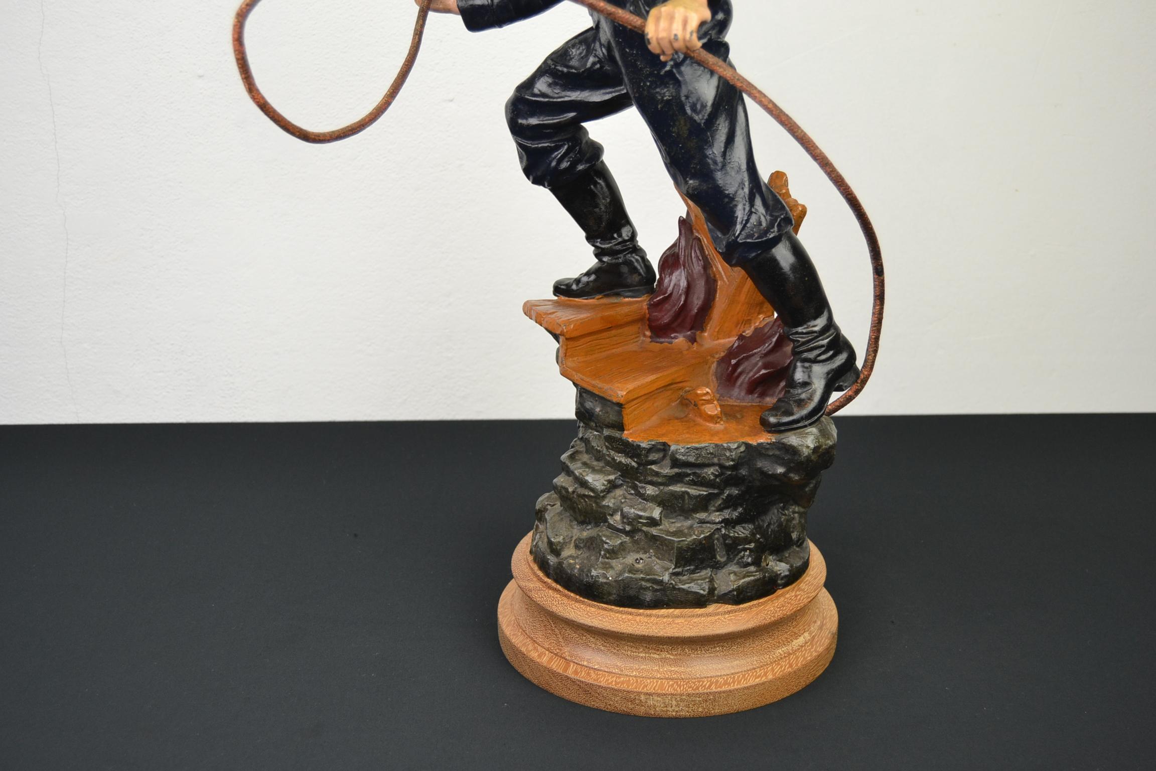 1930s French Fireman Firefighter Trophy Statue 8