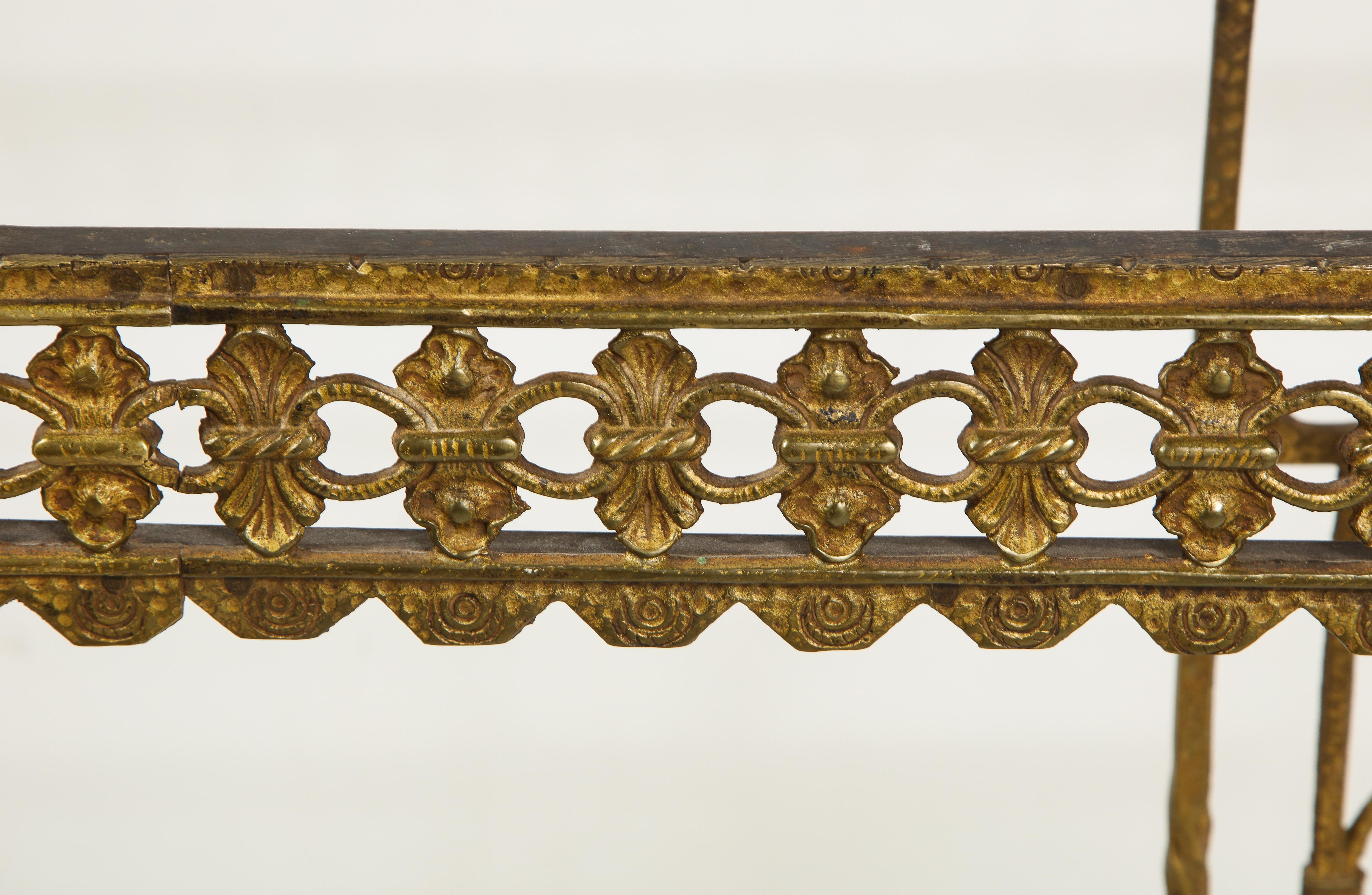 1930s French Gilt Iron and Marble Console 9