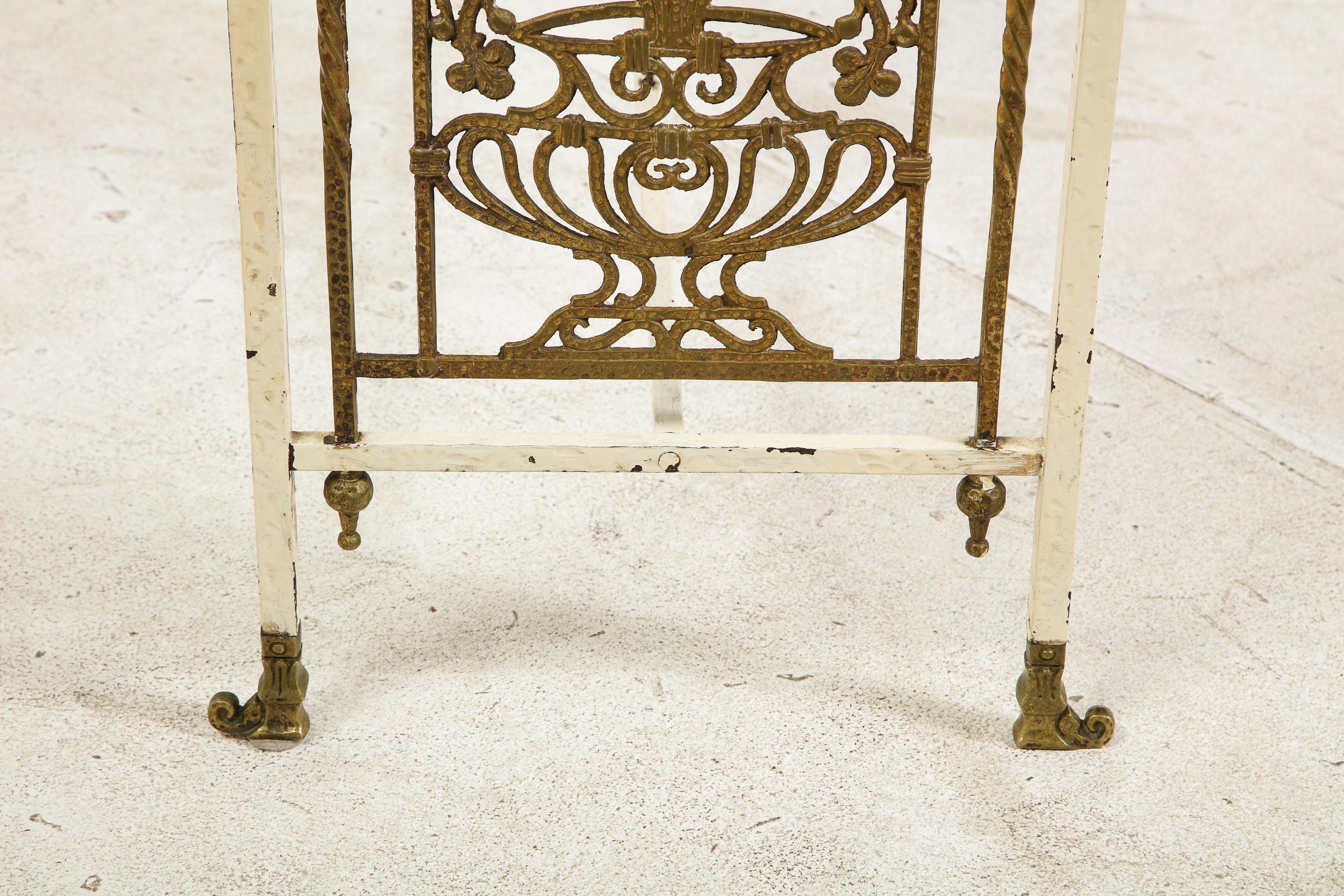 1930s French Gilt Iron and Marble Console 10