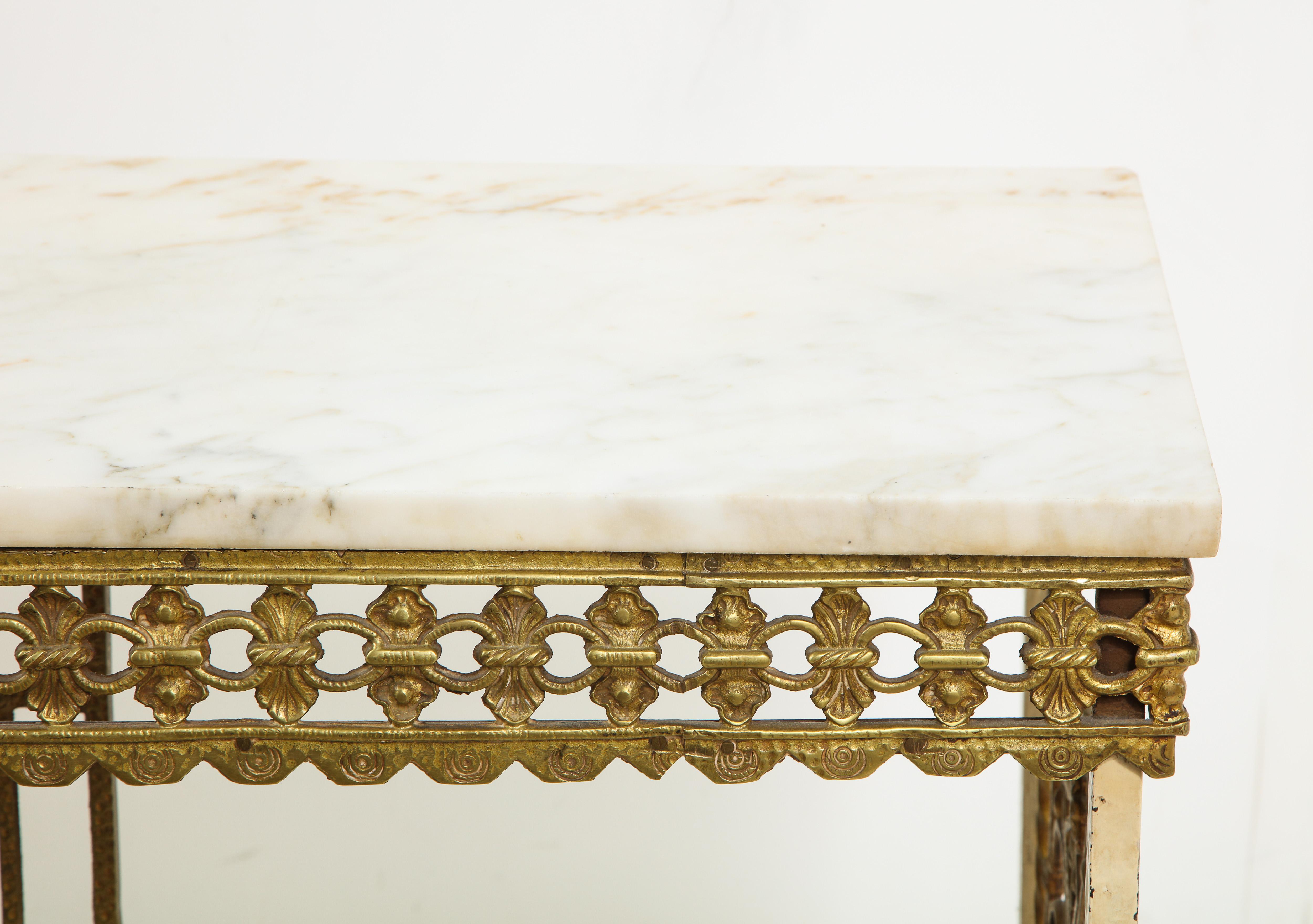 1930s French Gilt Iron and Marble Console 13
