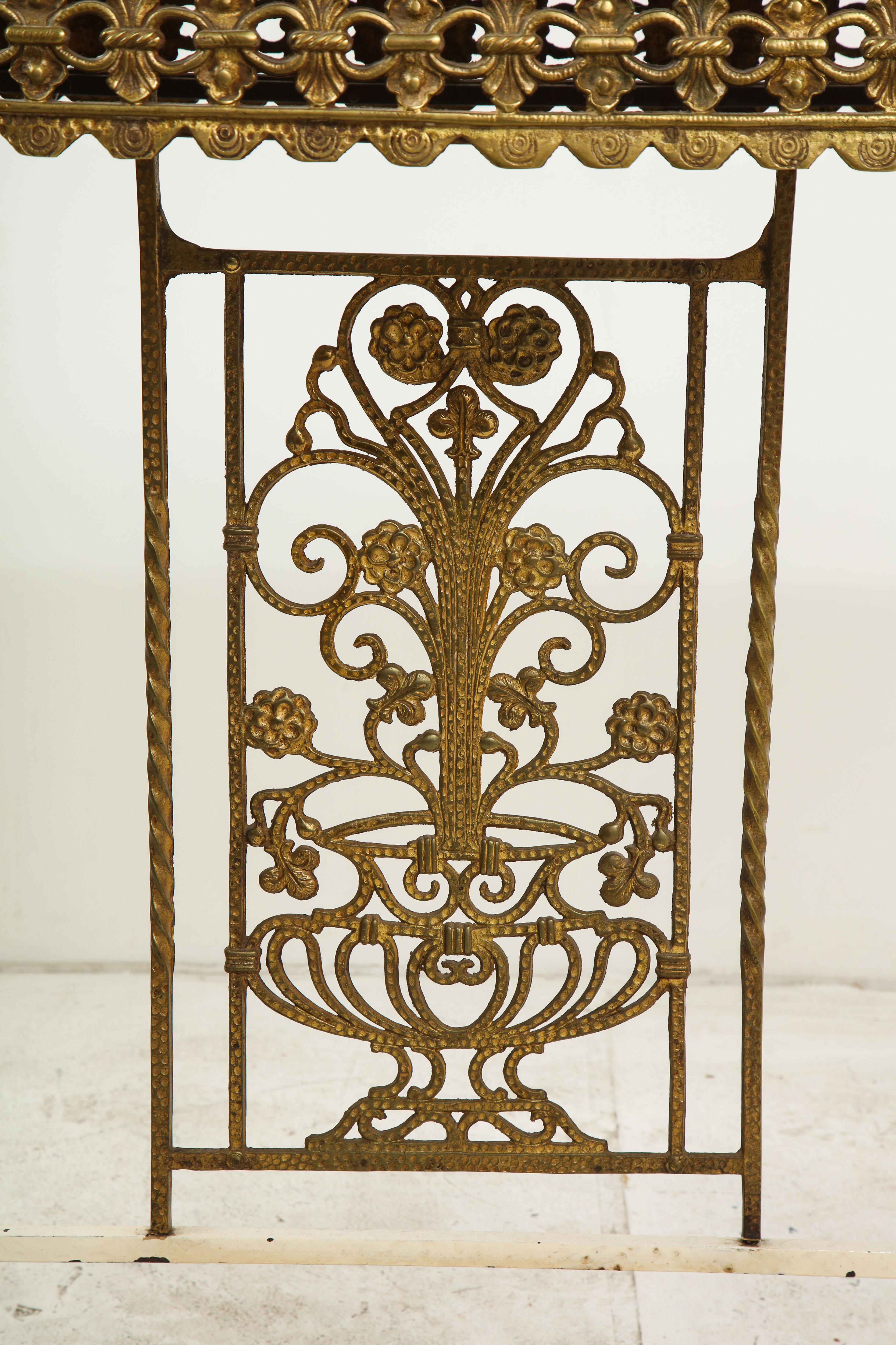 1930s French Gilt Iron and Marble Console In Good Condition In Chicago, IL