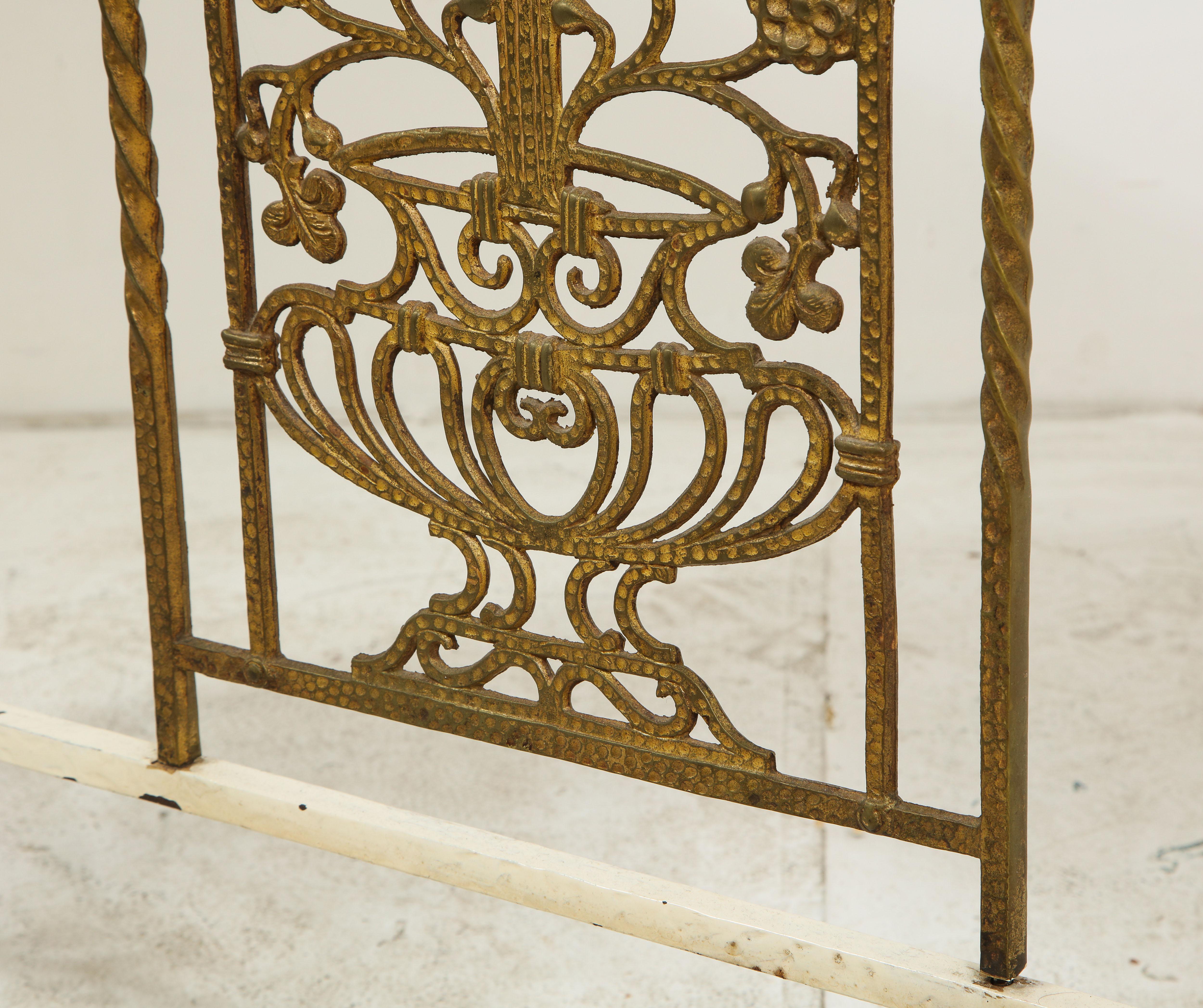 1930s French Gilt Iron and Marble Console 2