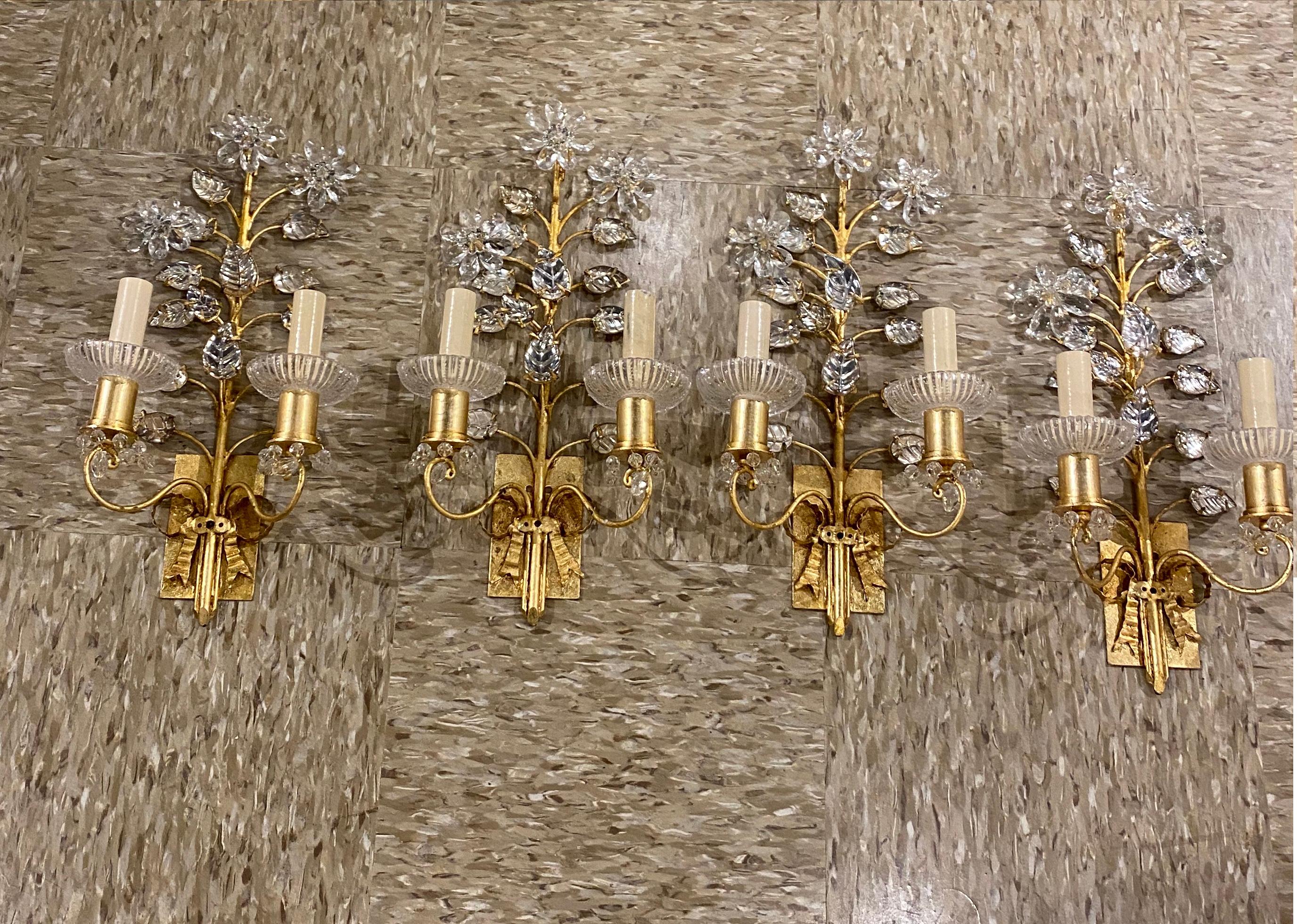 Mid-20th Century 1930’s French Gilt Metal Sconces For Sale