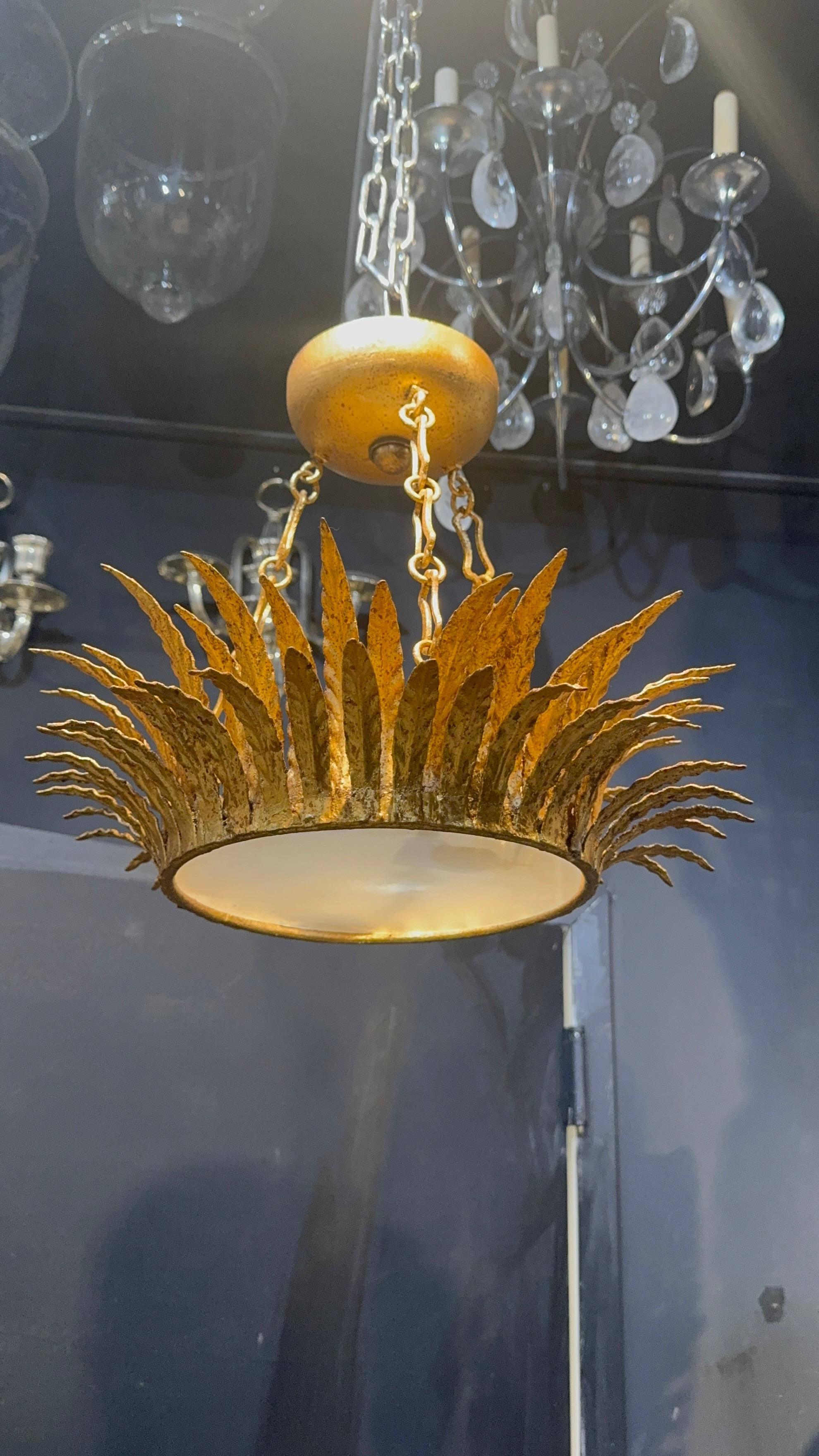 1930’s French gilt metal sunburst For Sale 3
