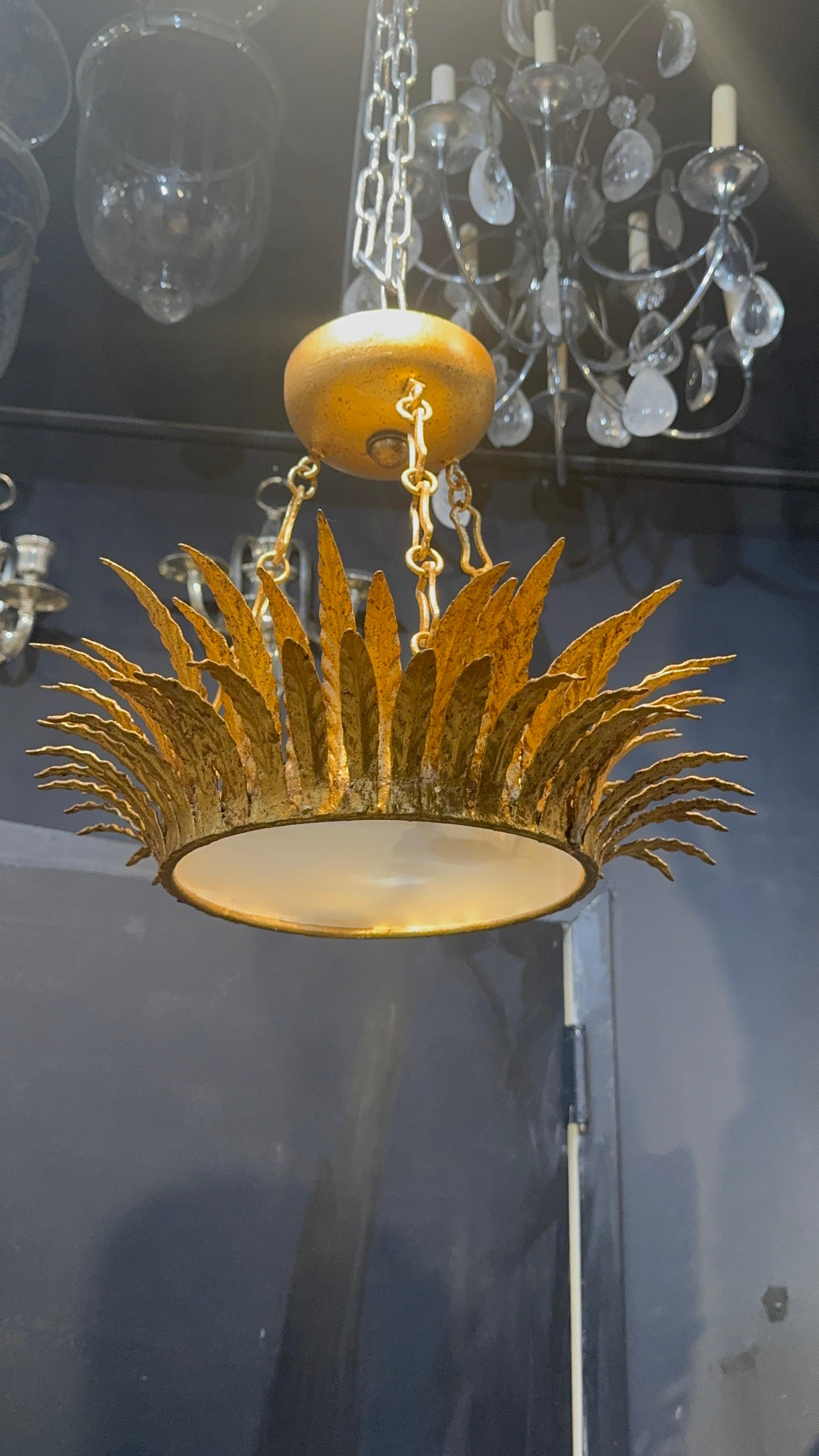 1930’s French gilt metal sunburst For Sale 2