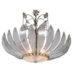 1930’s French Glass Leaves Light Fixture