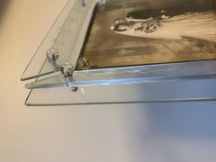 1930s French glass wedding photo frame large