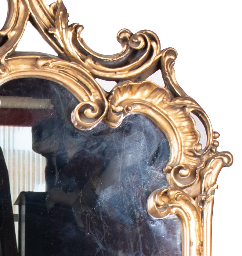 1930s French Golden Baroque Wooden Mirror In Good Condition In Marbella, ES