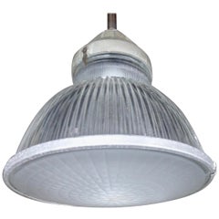 1930s French Holophane Industrial Pendant Lights Set of 8