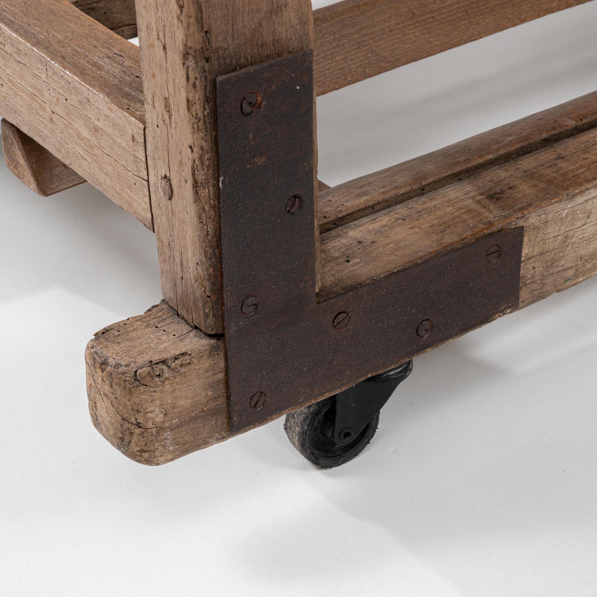 1930s French Industrial Bakery Rack on Wheels For Sale 5