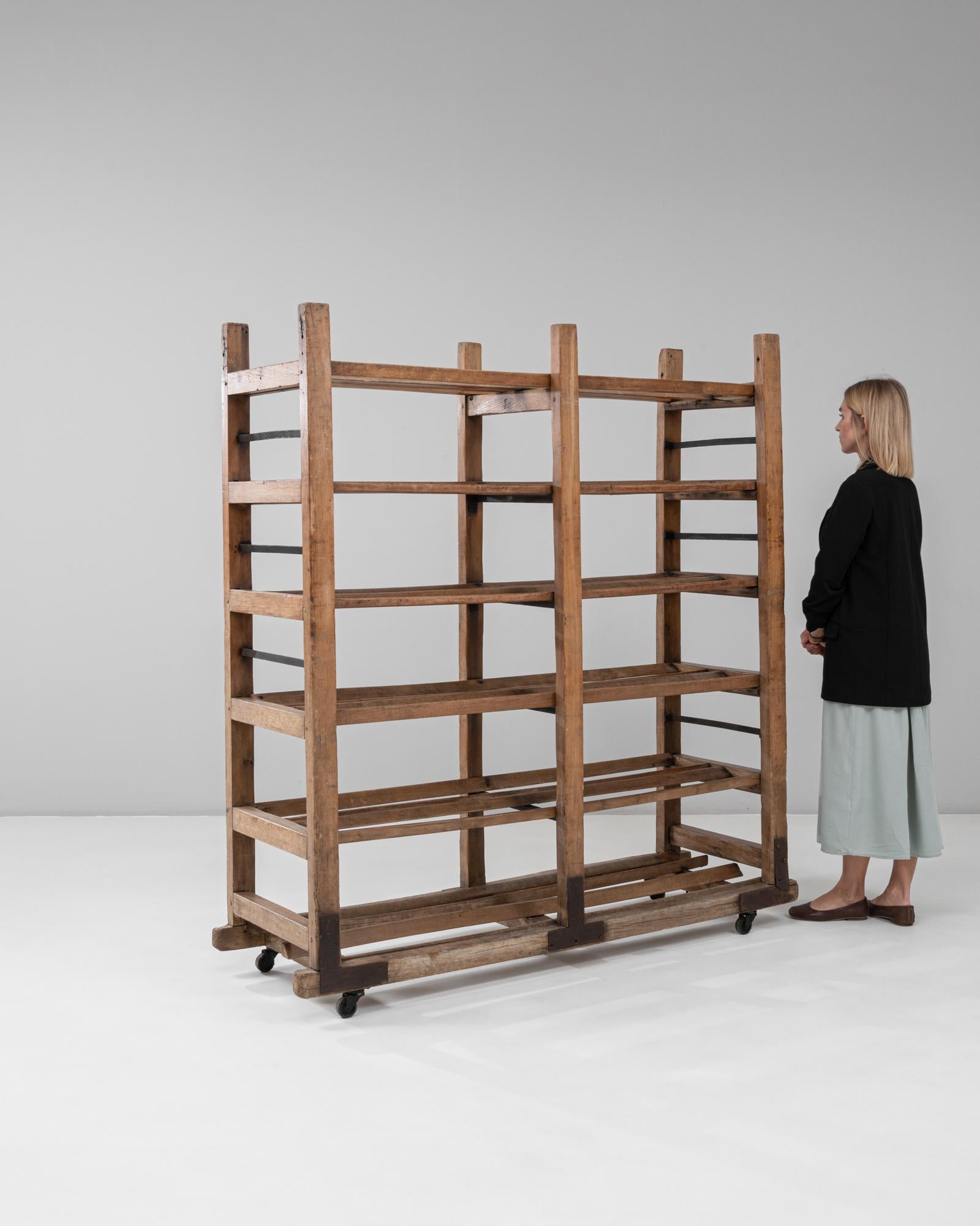 1930s French Industrial Bakery Rack on Wheels For Sale 1