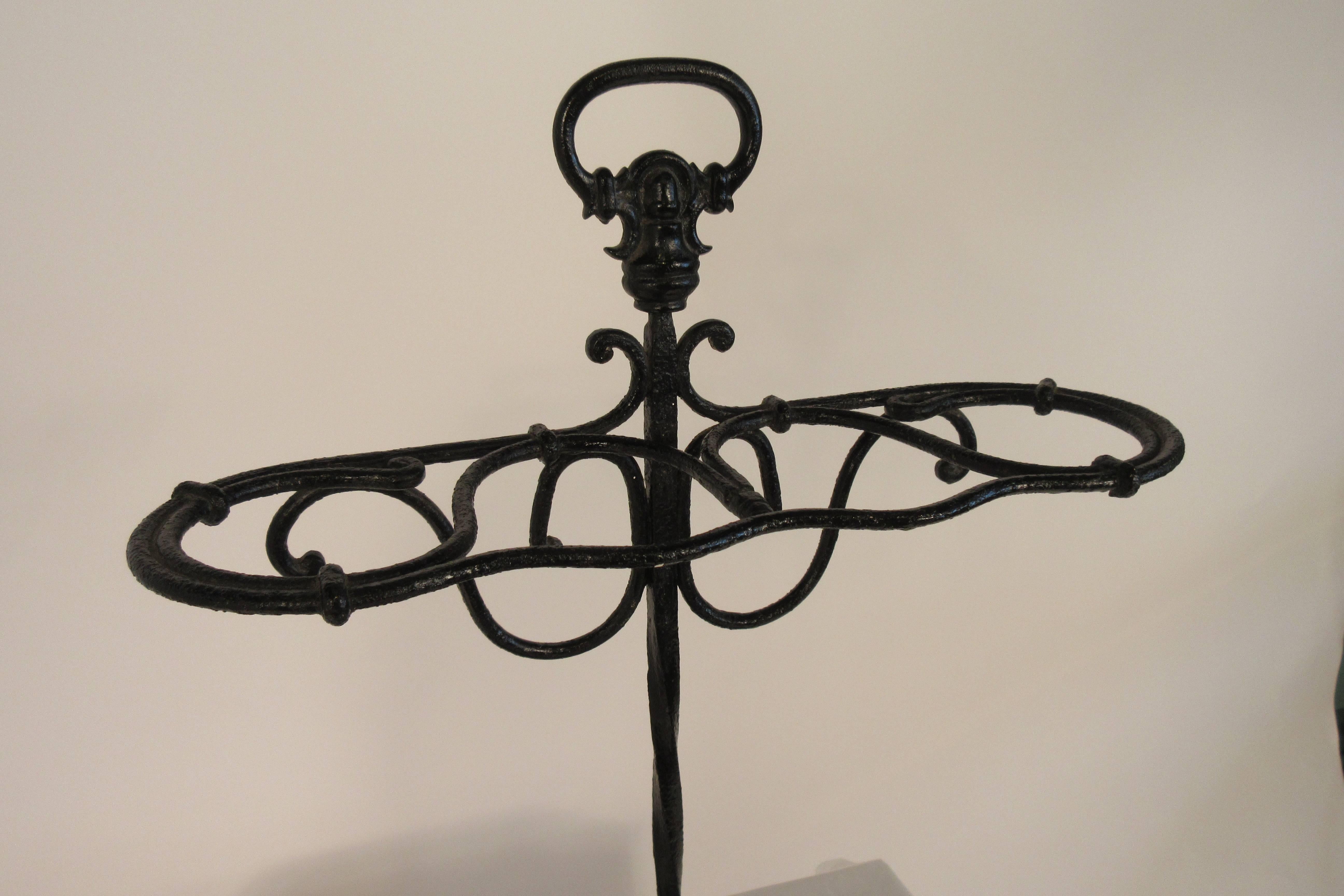 1930s French Iron Umbrella Stand In Good Condition For Sale In Tarrytown, NY