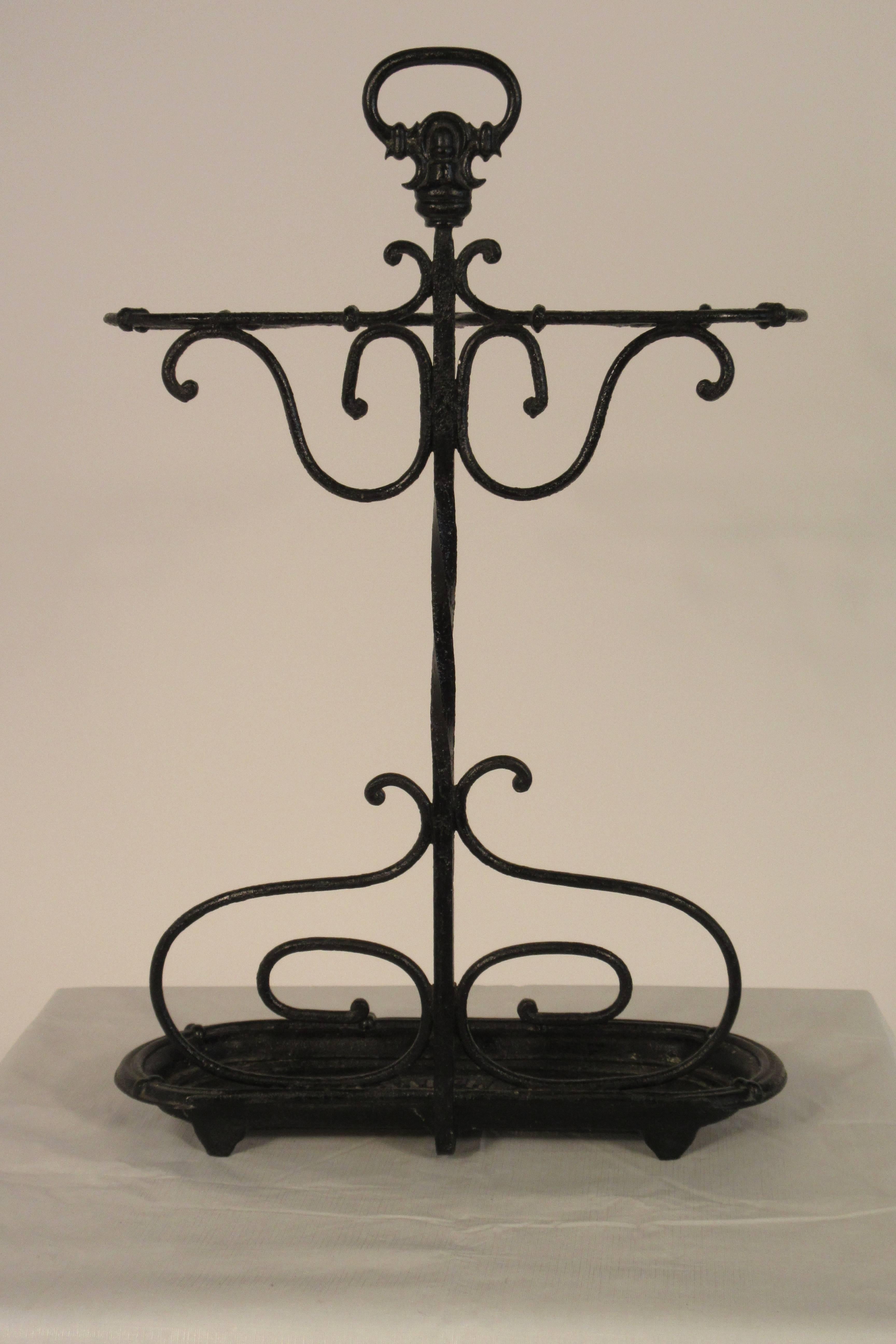 Mid-20th Century 1930s French Iron Umbrella Stand For Sale