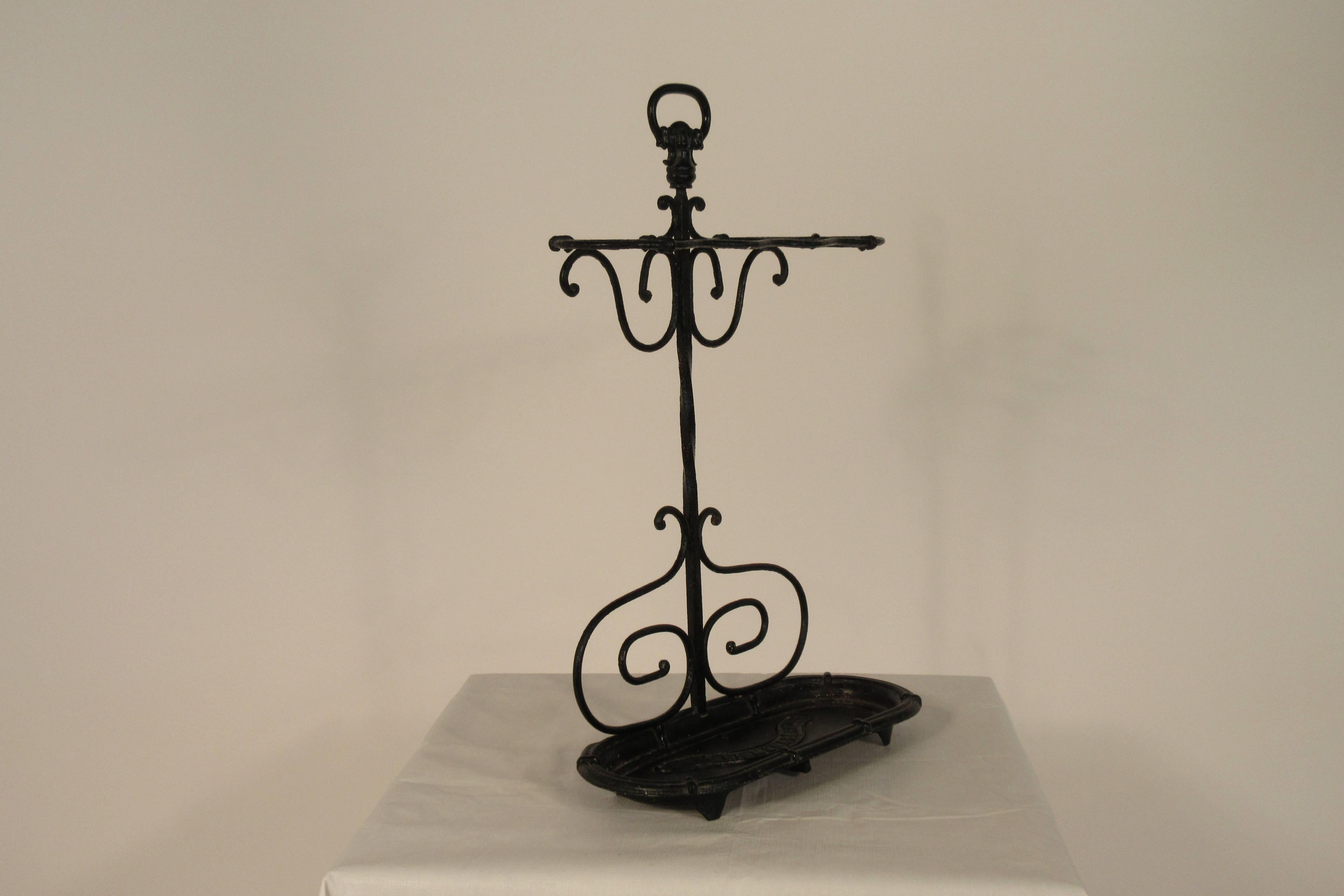 1930s French Iron Umbrella Stand For Sale 3