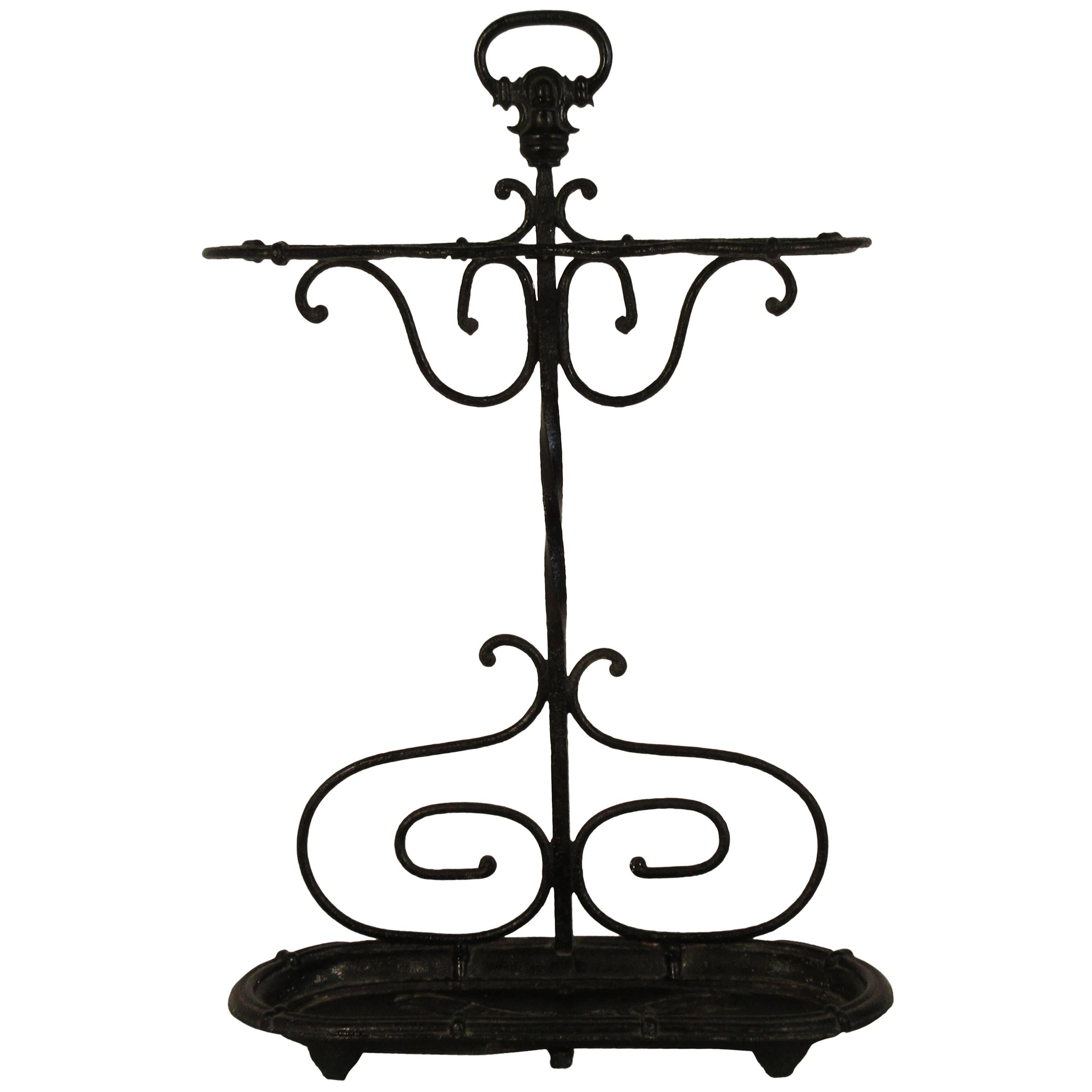1930s French Iron Umbrella Stand For Sale