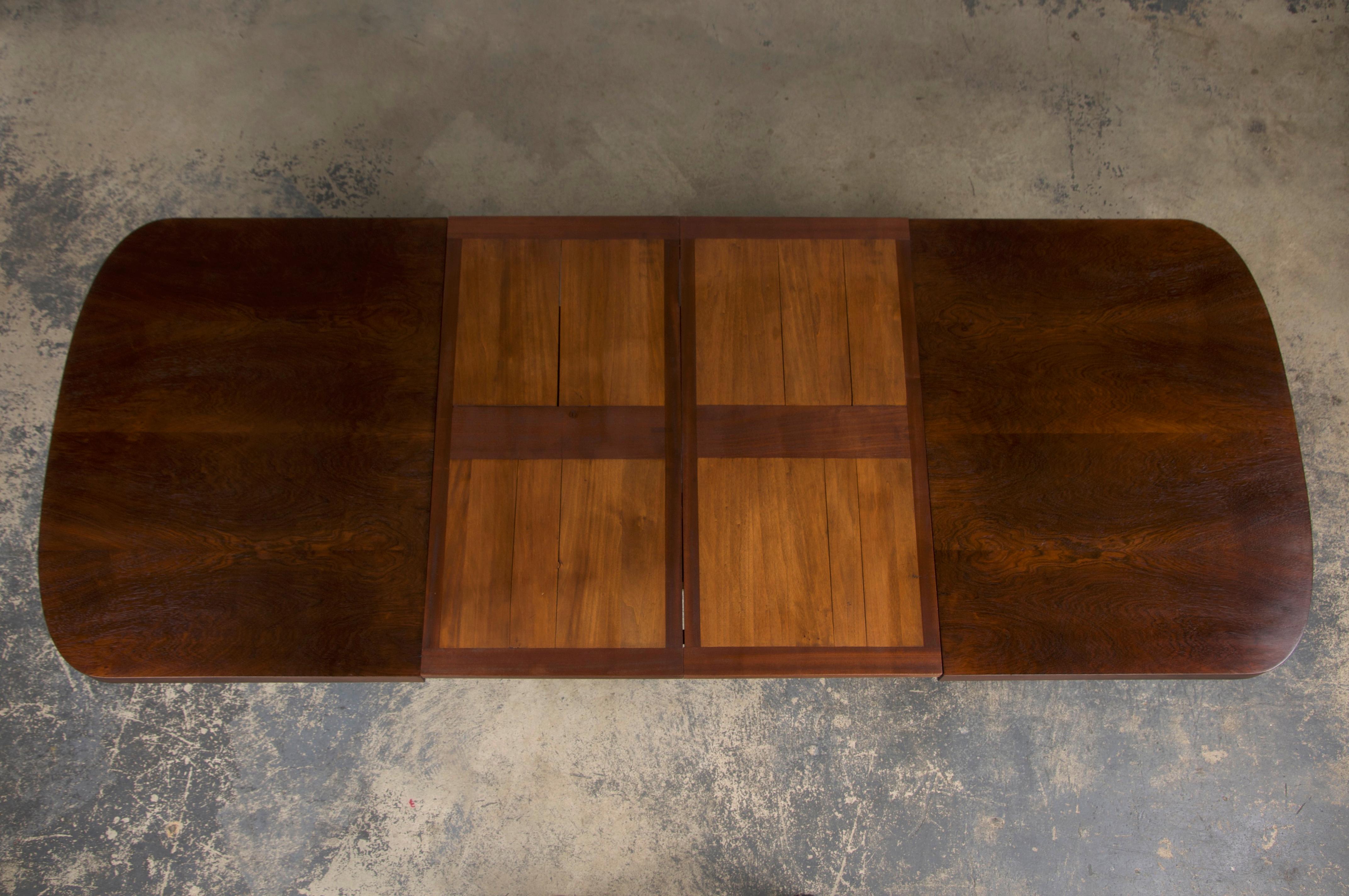 1930s French Jules Leleu Art Deco Rosewood Extendable Dining Table 5