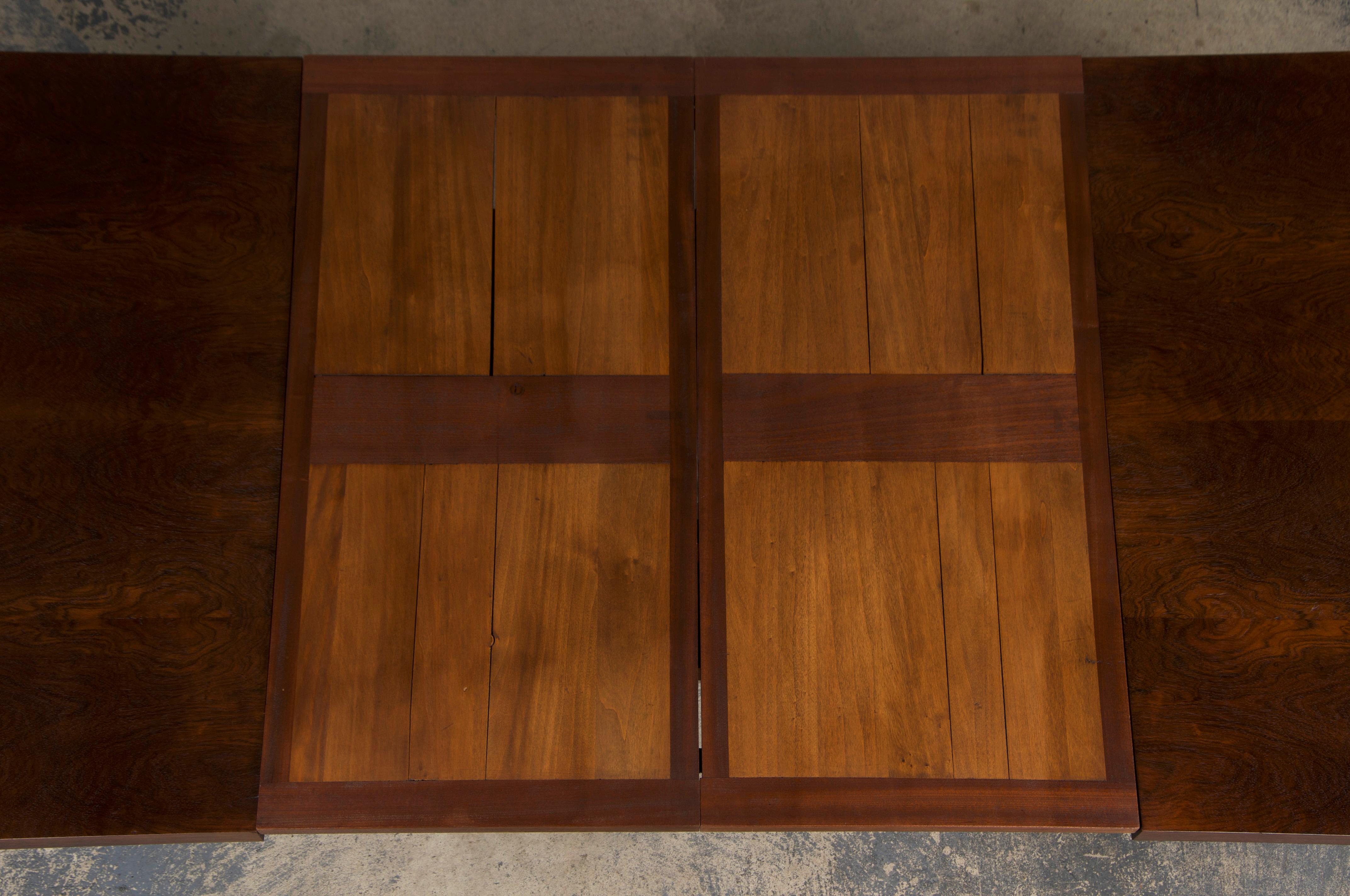 1930s French Jules Leleu Art Deco Rosewood Extendable Dining Table 6