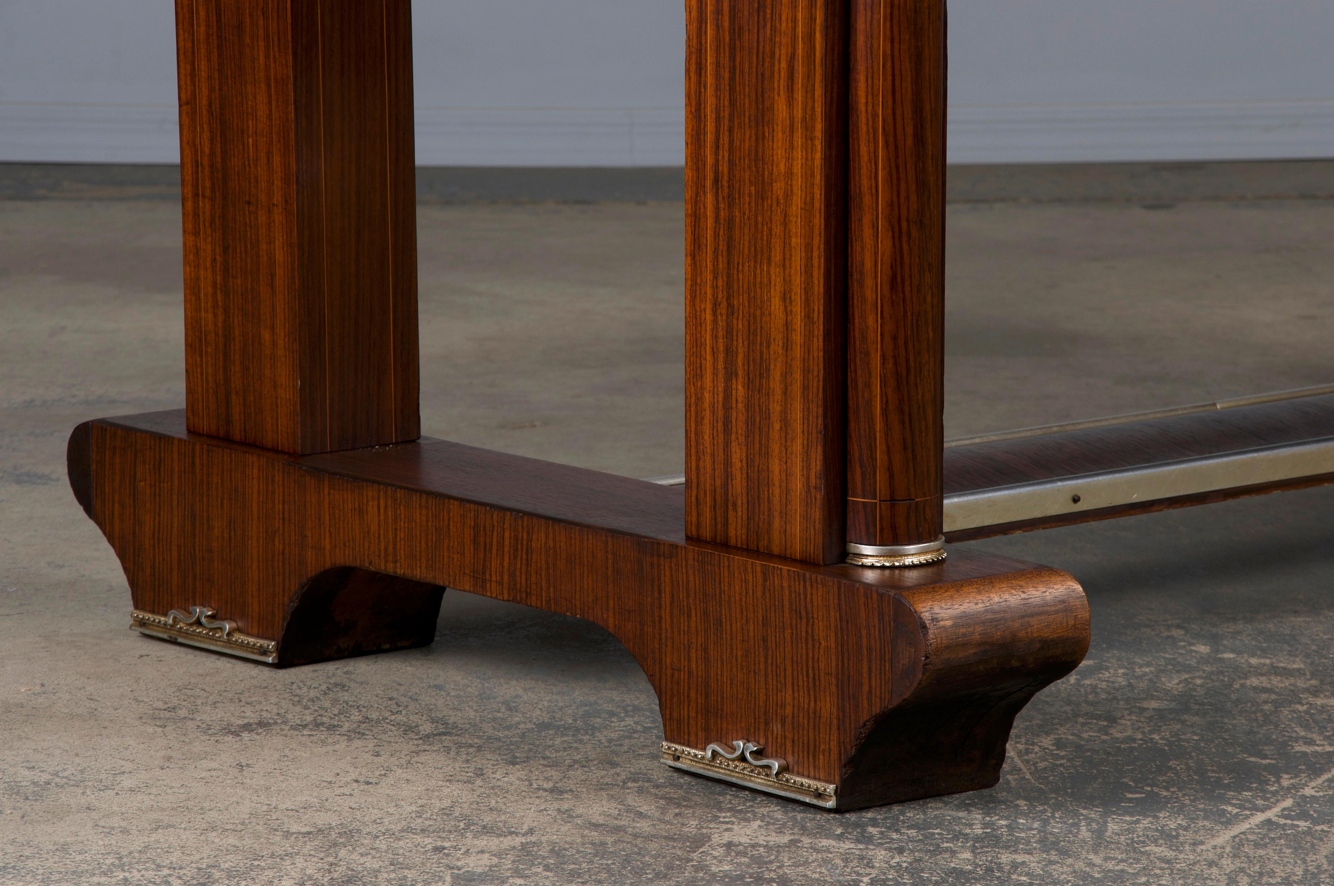 1930s French Jules Leleu Art Deco Rosewood Extendable Dining Table 3