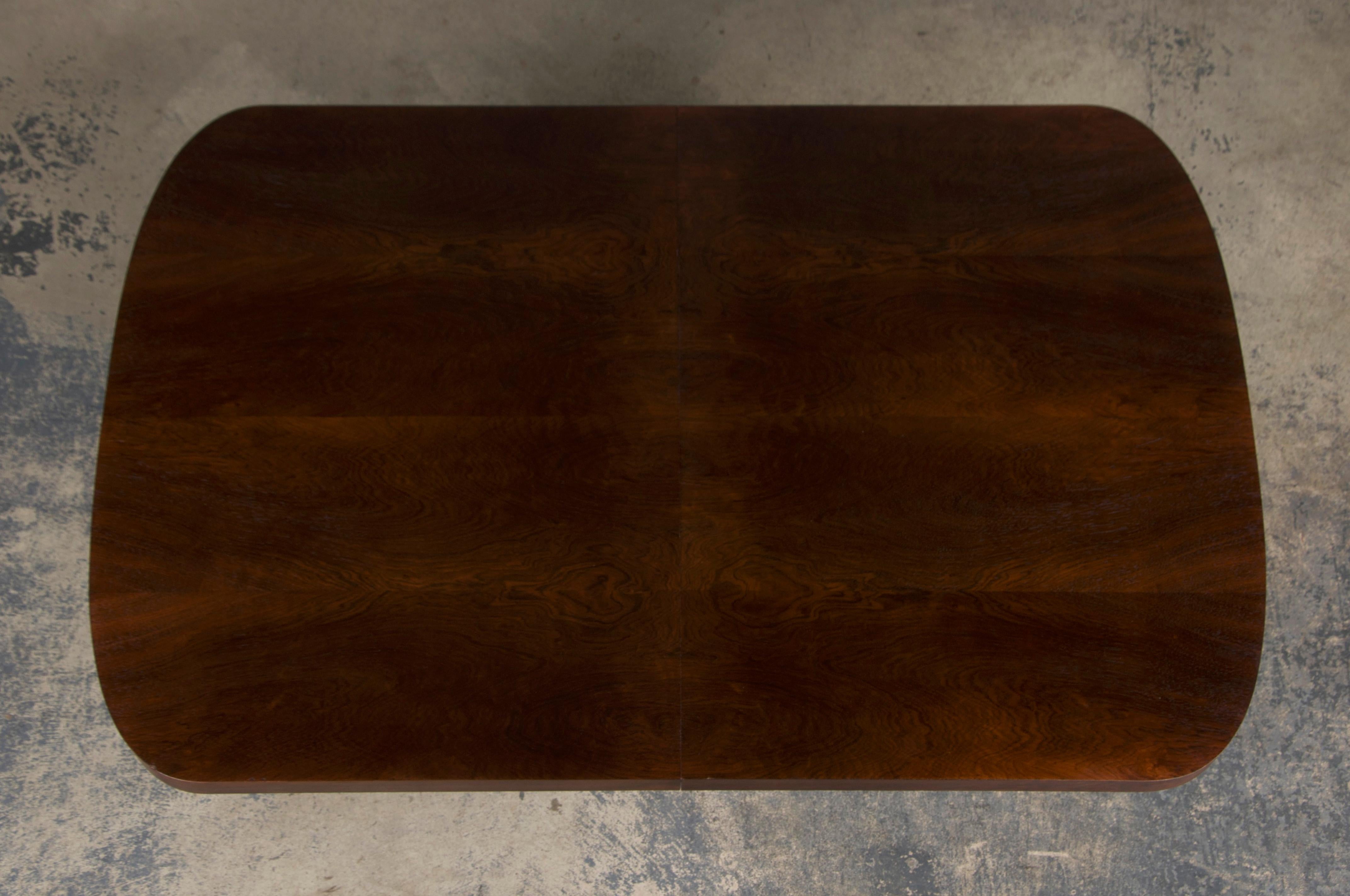 1930s French Jules Leleu Art Deco Rosewood Extendable Dining Table 2