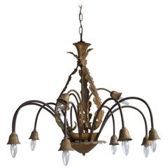 1930s French Large Floral Chandelier
