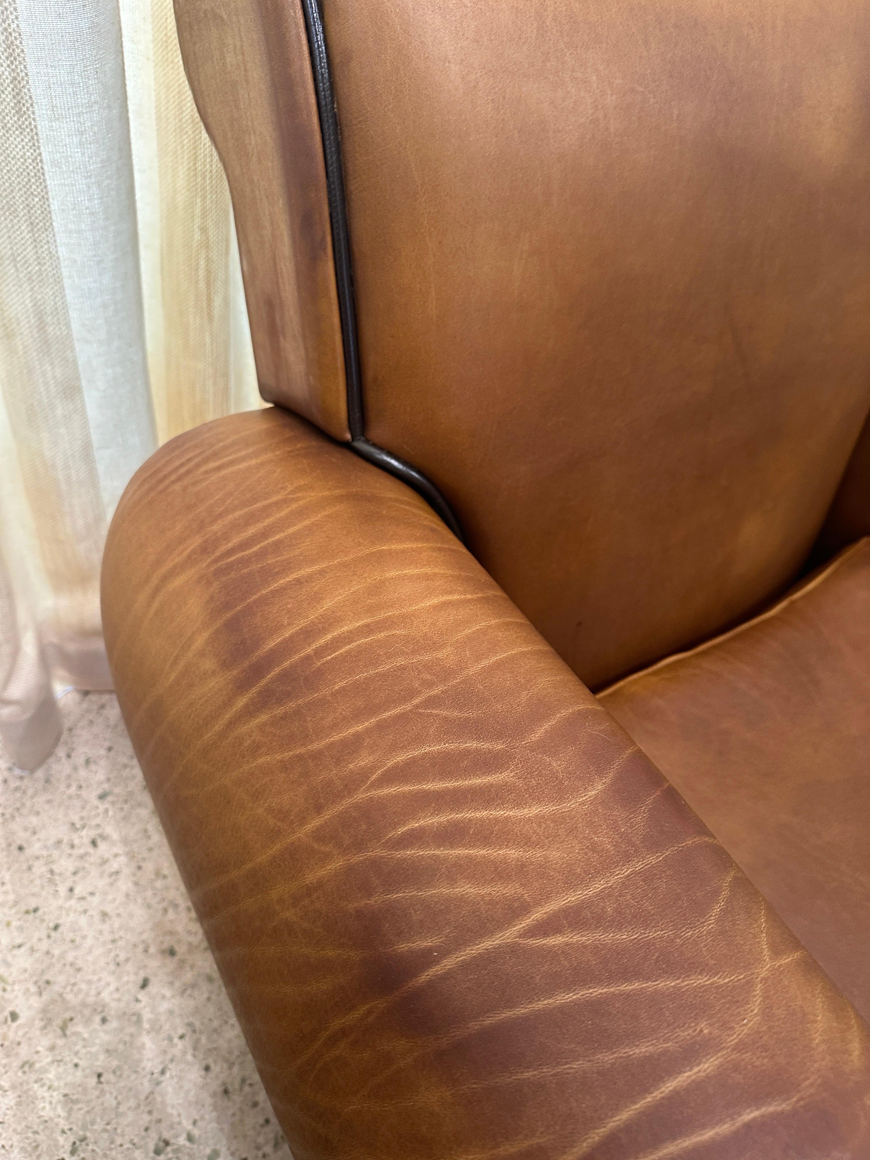 1930's French Leather Club Chairs, PAIR For Sale 10