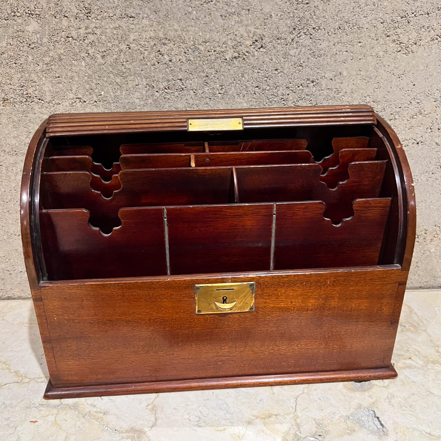 Brass 1930s French Letter Cabinet Desktop File Tambour Organizer