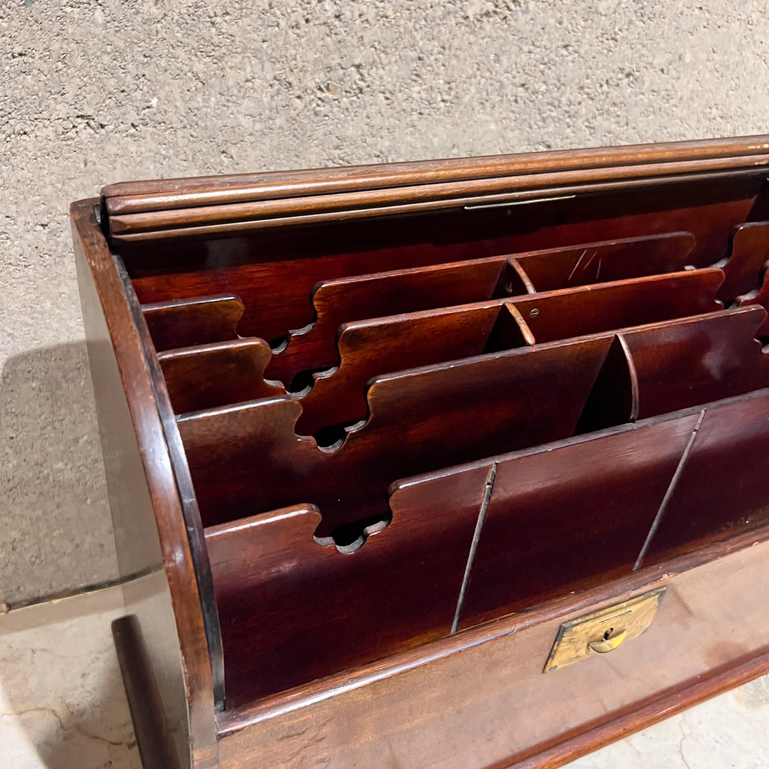 1930s French Letter Cabinet Desktop File Tambour Organizer 1