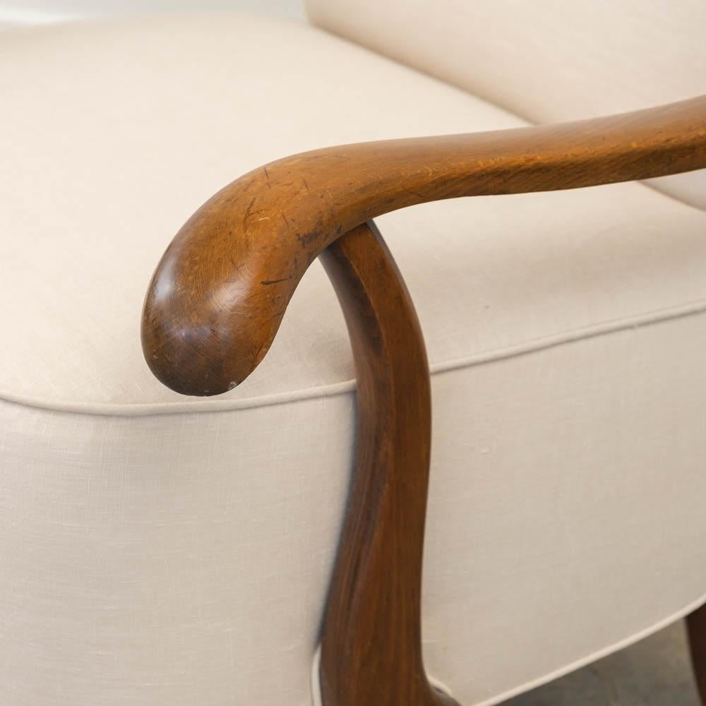 1930s French Linen Armchair en vente 4