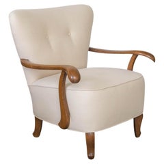 Poltrona francese in lino degli anni 
30