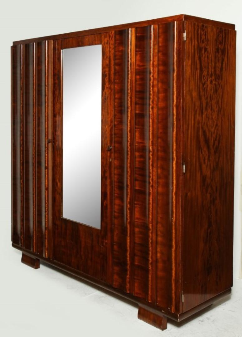 1930s French Mahogany Burl Wood Armoire 5