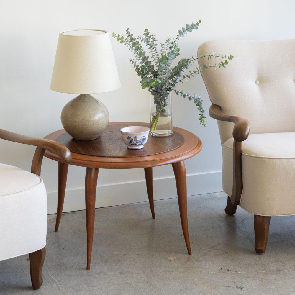 1930s French Mahogany Side Table In Good Condition For Sale In Los Angeles, CA