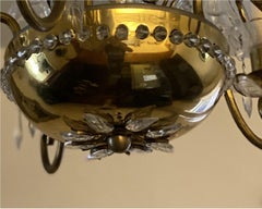 1930 French Maison Bagues Brass Small Chandelier