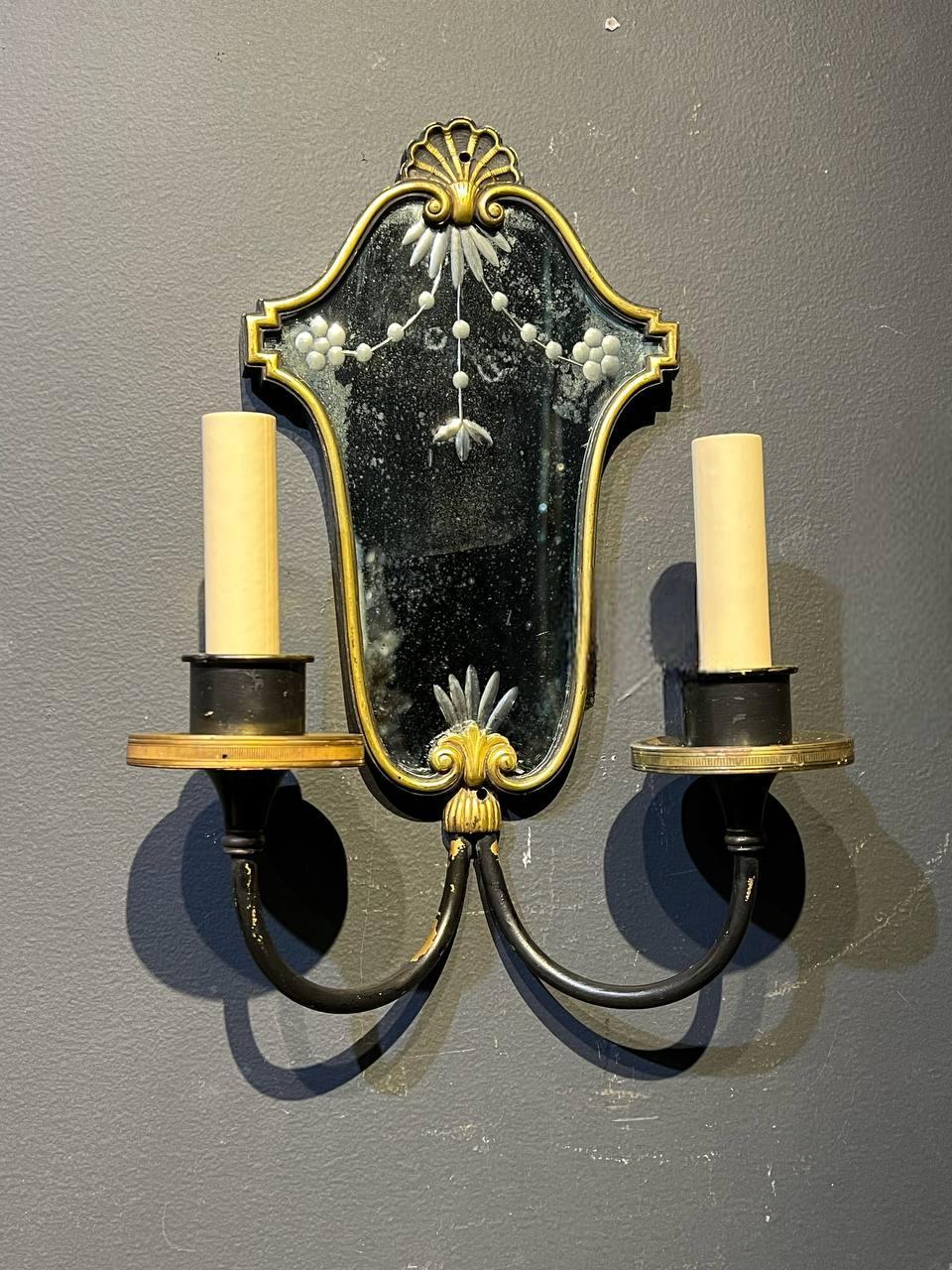 French Provincial 1930's French Mirror Sconces For Sale